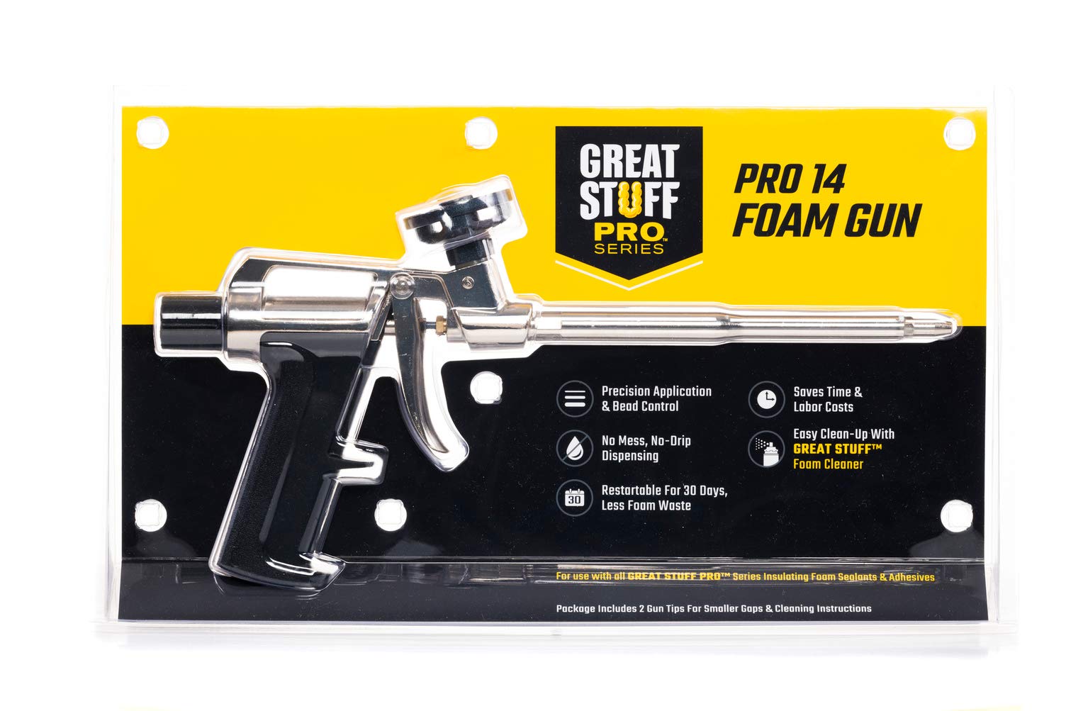 Great Stuff Pro 14 Foam Dispensing Gun - Professional Sealant Applicator for Gaps & Cracks (Silver) - Perfect for Home Insulation, DIY Projects & Construction Use