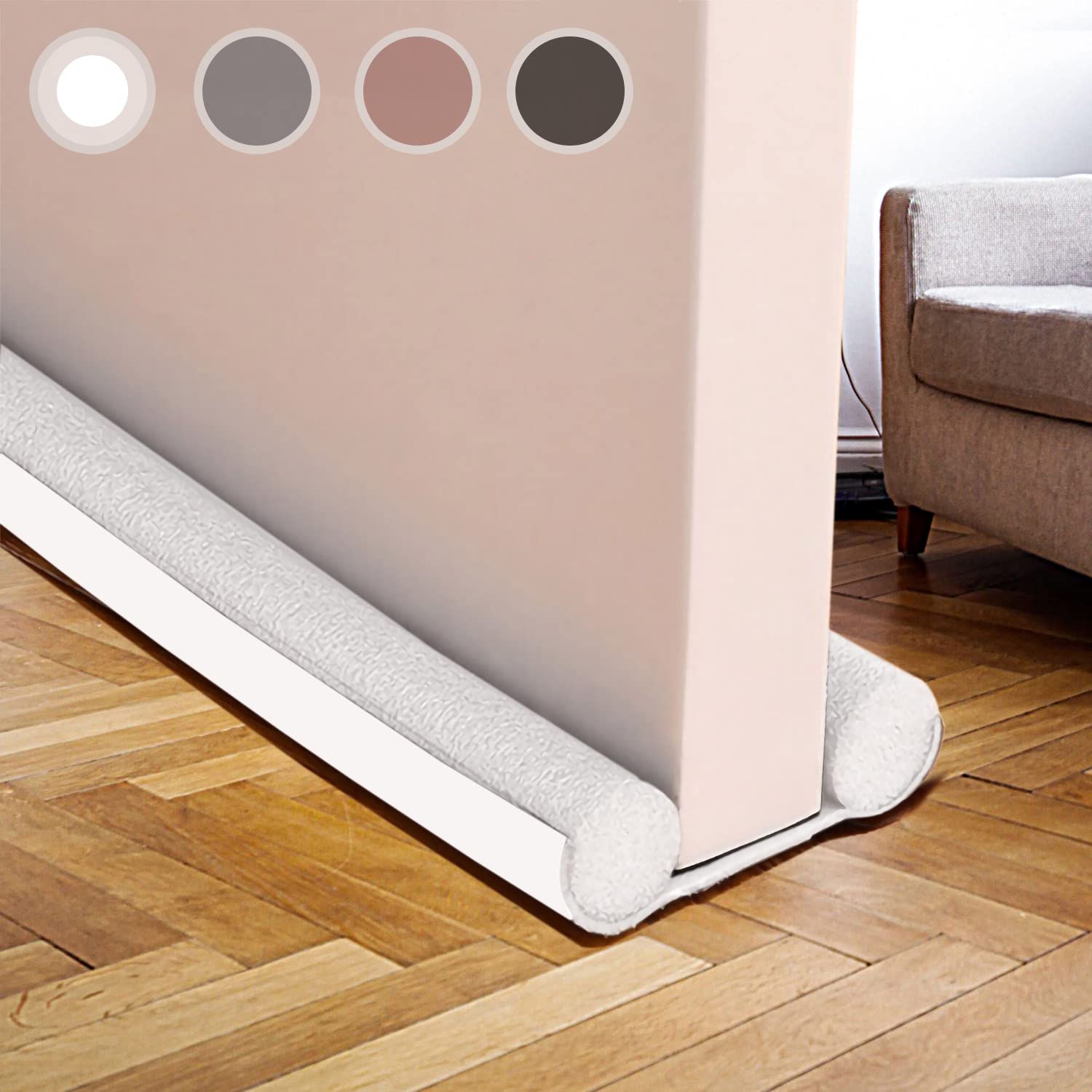 94cm Double Sealed Door Draft Stopper - White Noise Blocking Wind & Air Draft Blocker for Doors - Perfect for Home, Office & Energy Efficiency