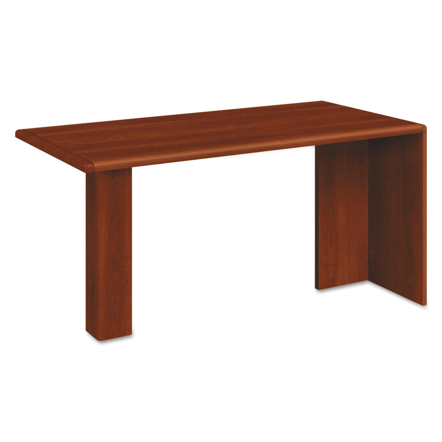 10700 Series Peninsula with End Panel and Wood Support Column - 60W x 30D x 29.5H in Cognac - Perfect for Kitchen Islands, Dining Room Buffets, and Home Bar Setups