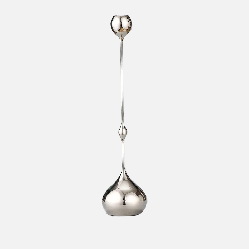 Elegant Chrome Drop Dining Candle Holder Set - Modern Table Centerpiece for Romantic Dinners, Wedding Decor & Home Ambiance Lighting