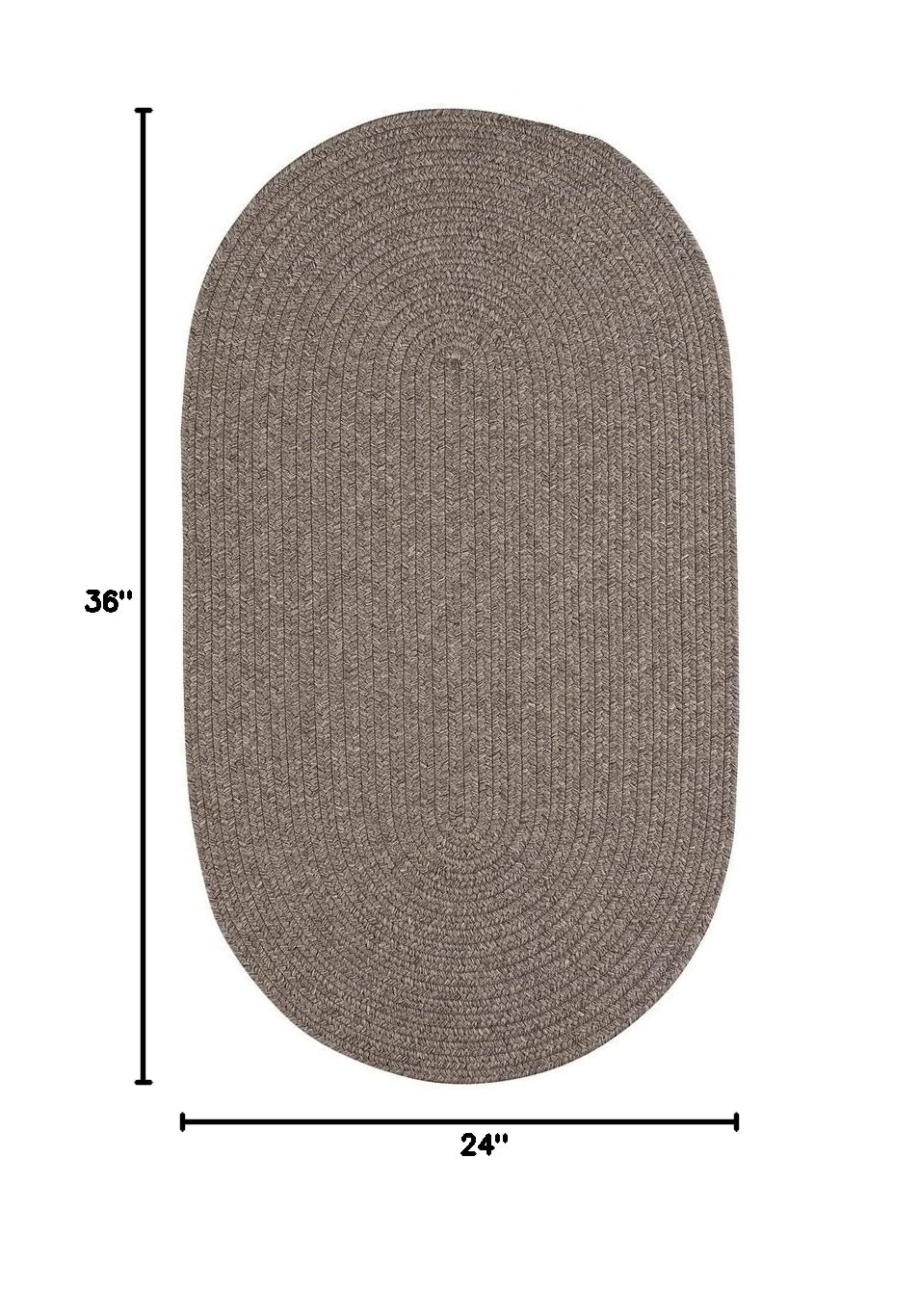 Capel Rugs Candor Oval Braided Jute Rug - Natural Chestnut Brown 2x3 Feet - Perfect for Living Room, Bedroom, or Entryway Decor