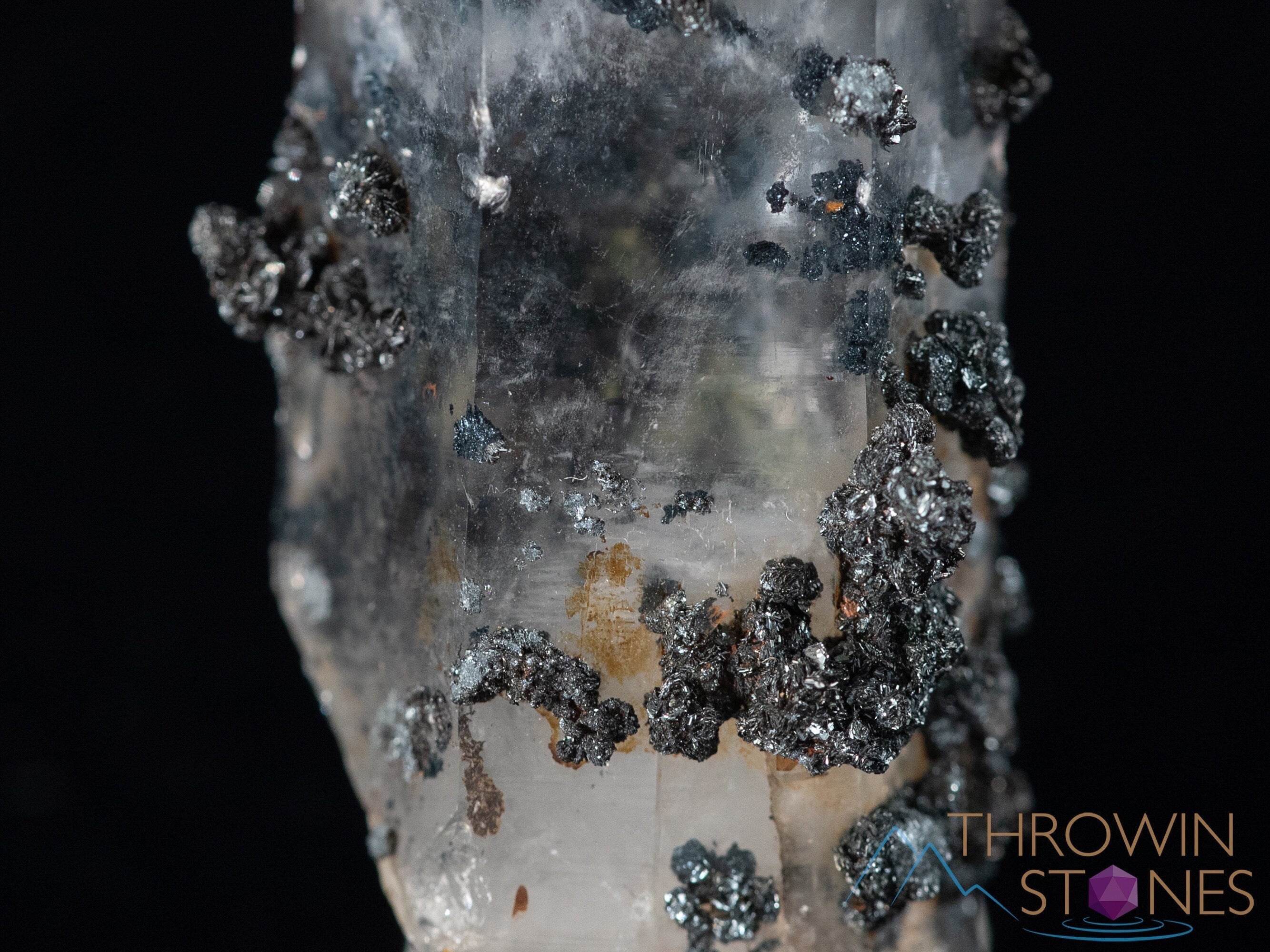 Natural QUARTZ Raw Crystal Cluster with Specular HEMATITE - Healing Stones for Home Decor, Housewarming Gift, Meditation & Spiritual Healing | Perfect for Office Desk, Living Room & Bedroom Decor