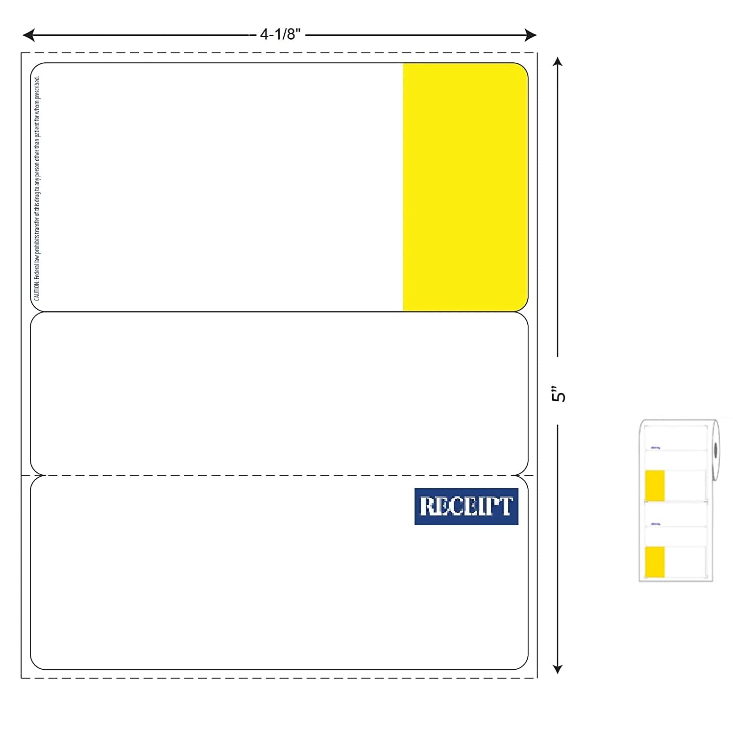 KOVOT Direct Thermal Prescription Labels 4.125