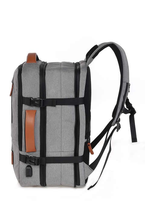 Travelite TL230626 17.3 Inch Laptop Backpack with USB Charging Port - Lightweight Overnight Travel Backpack for Men & Women, Perfect for Business Trips, Commuting & College (Grey)