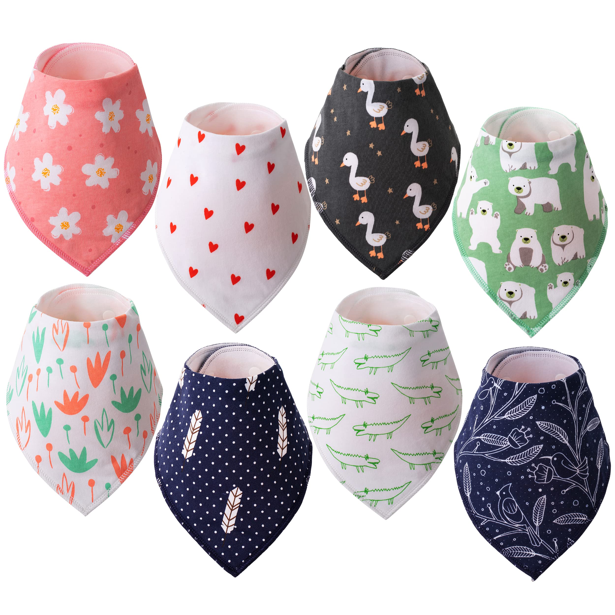 Mr. Pen 8 Pack Baby Bibs - Soft Drool & Bandana Bibs for Toddler Boys & Girls - Waterproof & Adjustable for Feeding, Teething & Everyday Use
