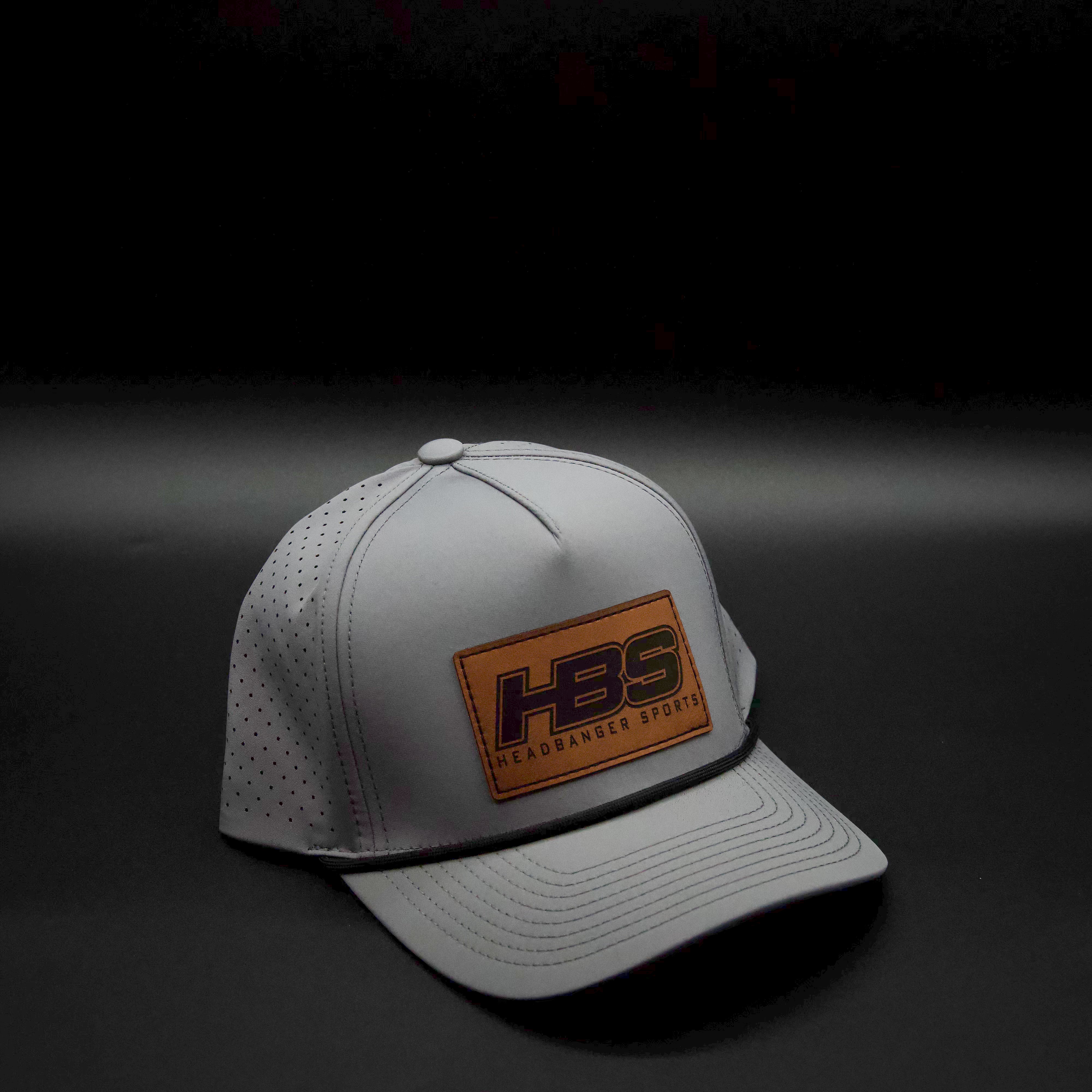 Headbanger Sports Exclusive Graphite P424 Perforated Snapback Hat - Faux Leather Patch, Adjustable, Unisex Baseball Cap for Men & Women - Perfect for Streetwear, Hip Hop Fashion & Casual Outfits
