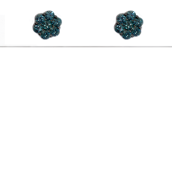 14K White Gold Blue Diamond Stud Earrings for Women - Elegant & Hypoallergenic Jewelry for Weddings, Parties & Special Occasions