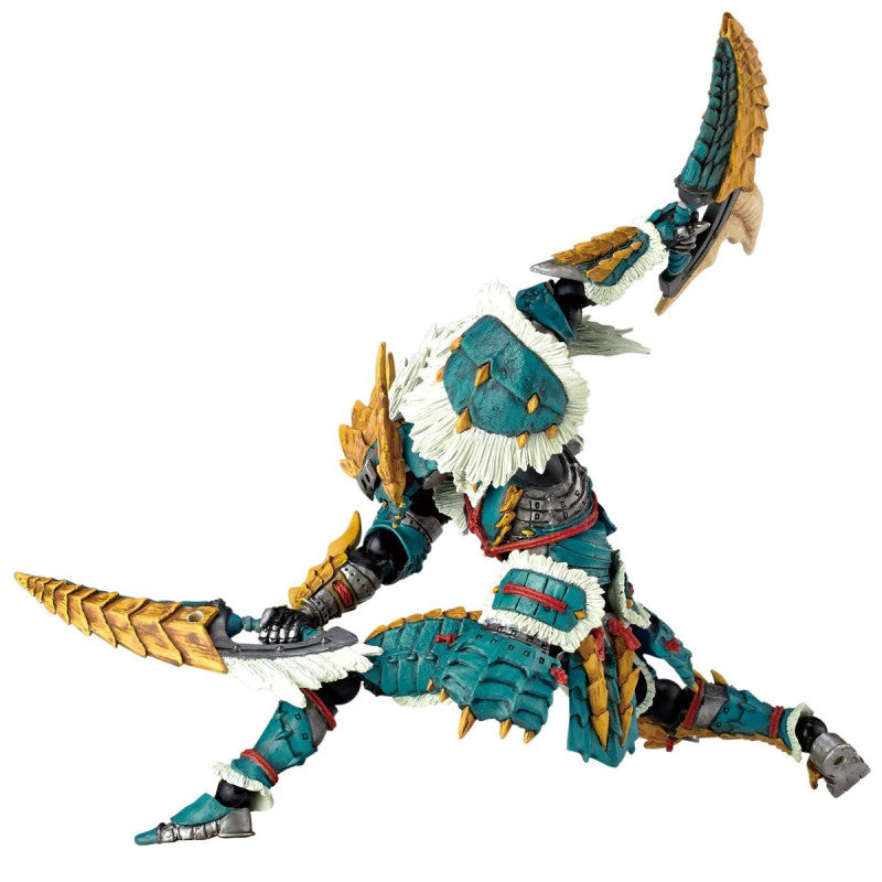 Amazing Yamaguchi Revoltech Figure - Monster Hunter Complex Hunter Male Blademaster with Zinogre Armor Set | Highly Articulated Action Figure for Collectors & Gamers | Perfect for Display, Photography & Role-Playing Scenes