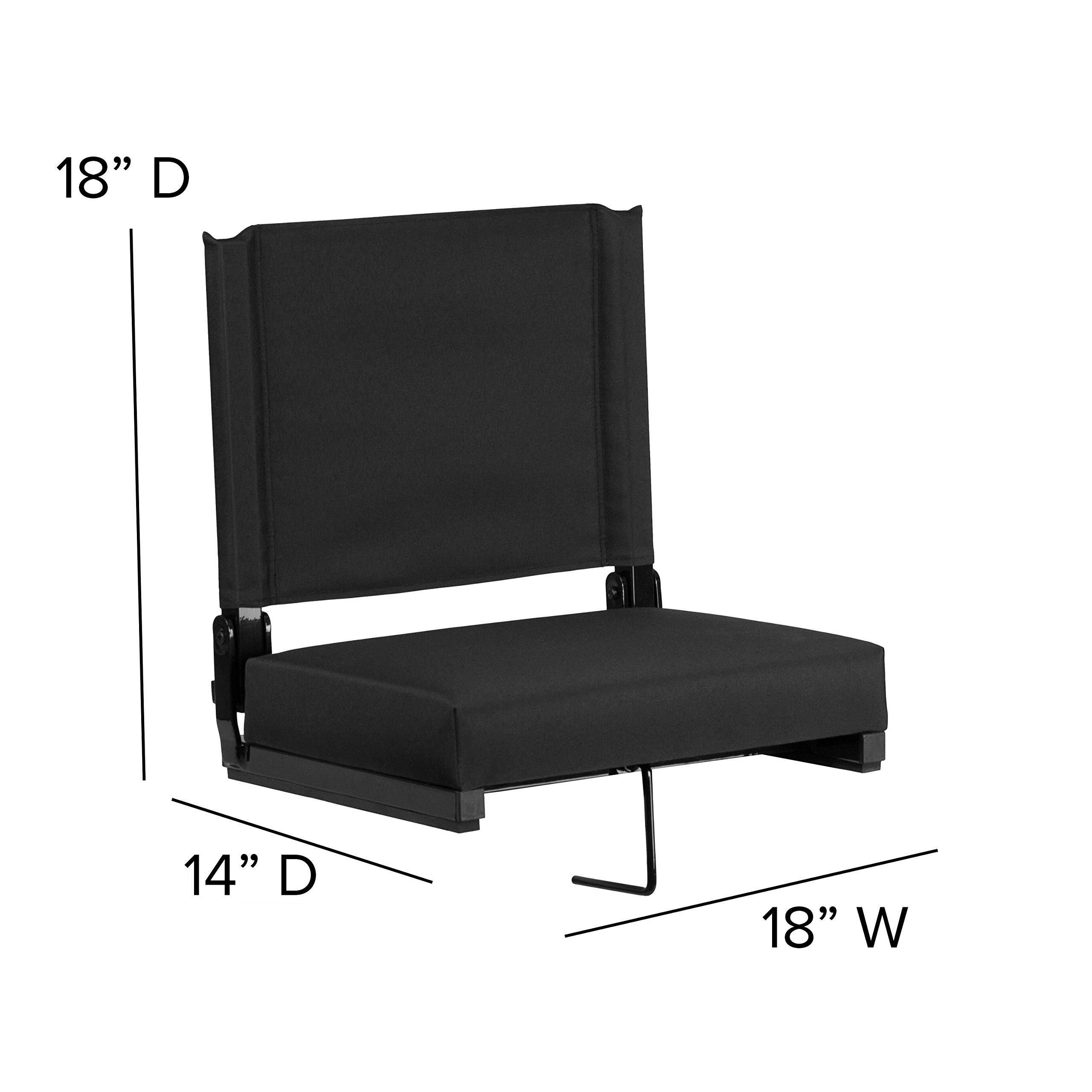 EMMA + OLIVER Ultra-Padded Lightweight Stadium Chair - 500 lb Capacity - Portable Folding Bleacher Seat for Outdoor Sports, Concerts & Camping