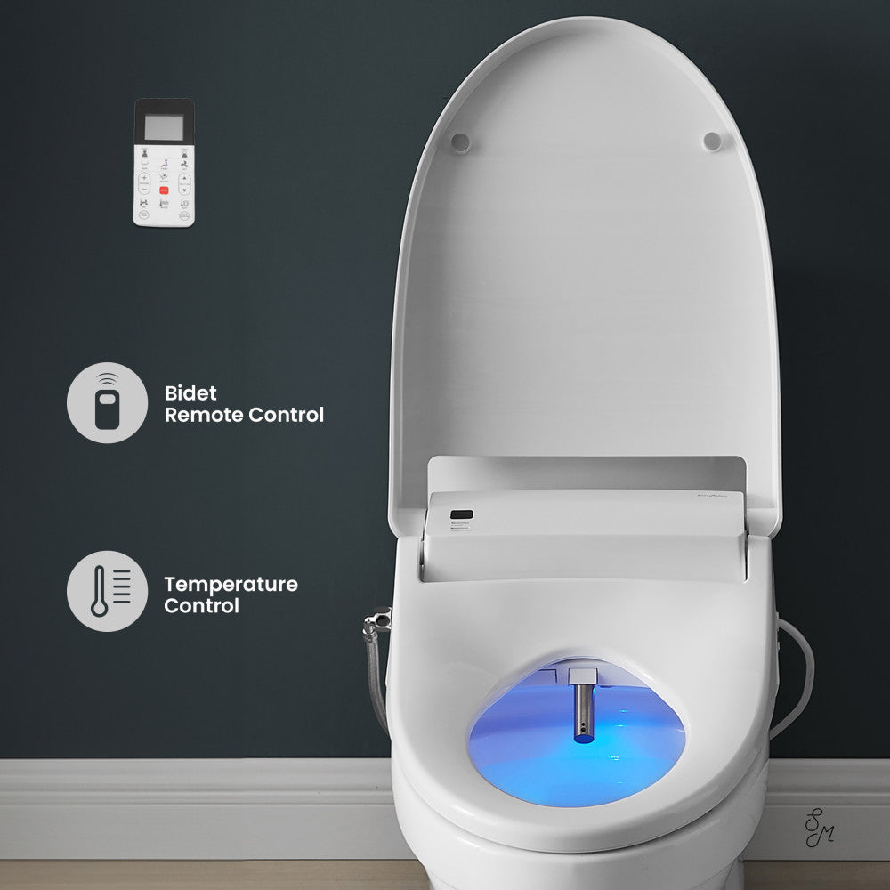 Vivante Smart Toilet Seat Bidet with Warm Water Wash, Heated Seat & Air Dry - Modern Electric Bidet Attachment for Bathroom Comfort - Perfect for Home, Office & RV Use