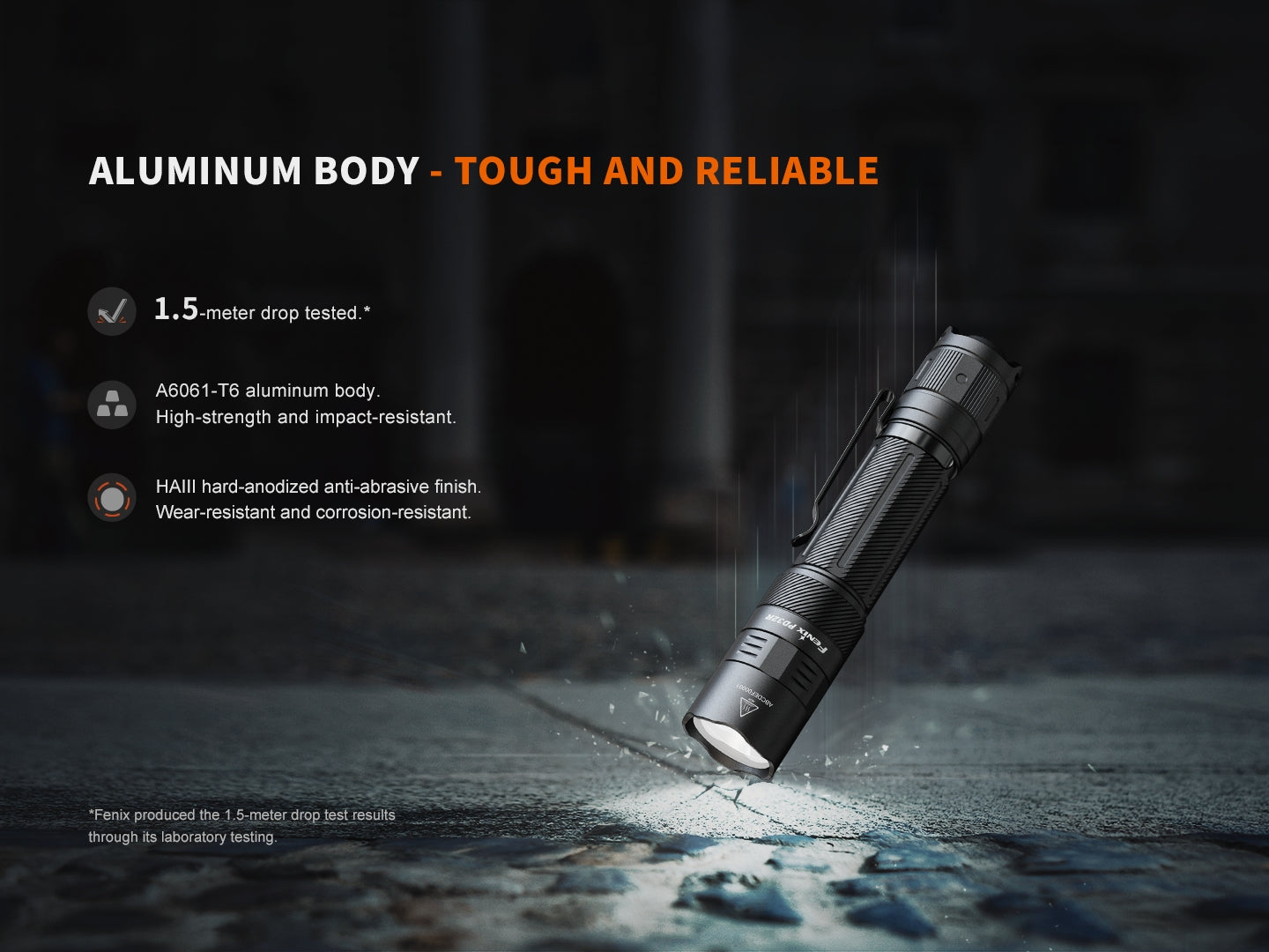 Fenix PD32R Rechargeable LED Flashlight with Silent Switch - 1000 Lumens, Compact & Powerful for Camping, Hiking, Emergency Use