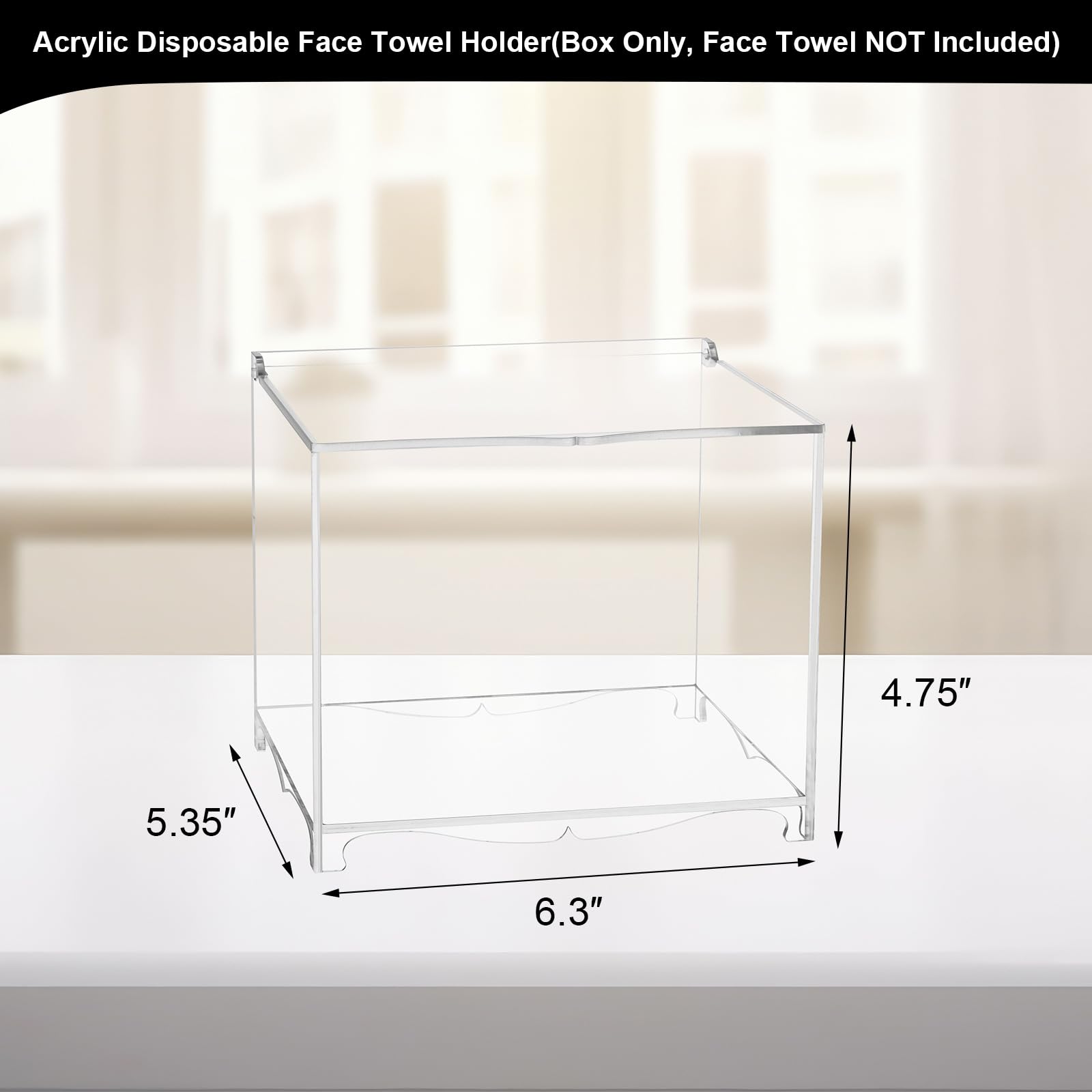 Beautyflier Acrylic Disposable Face Towel Holder - Compatible with Clean Skin Club Clean Towel XL | Wall Mount & Desktop 2-in-1 Storage Box | Hygienic Facial Tissue Dispenser for Spa, Salon, Bathroom & Skincare Routine