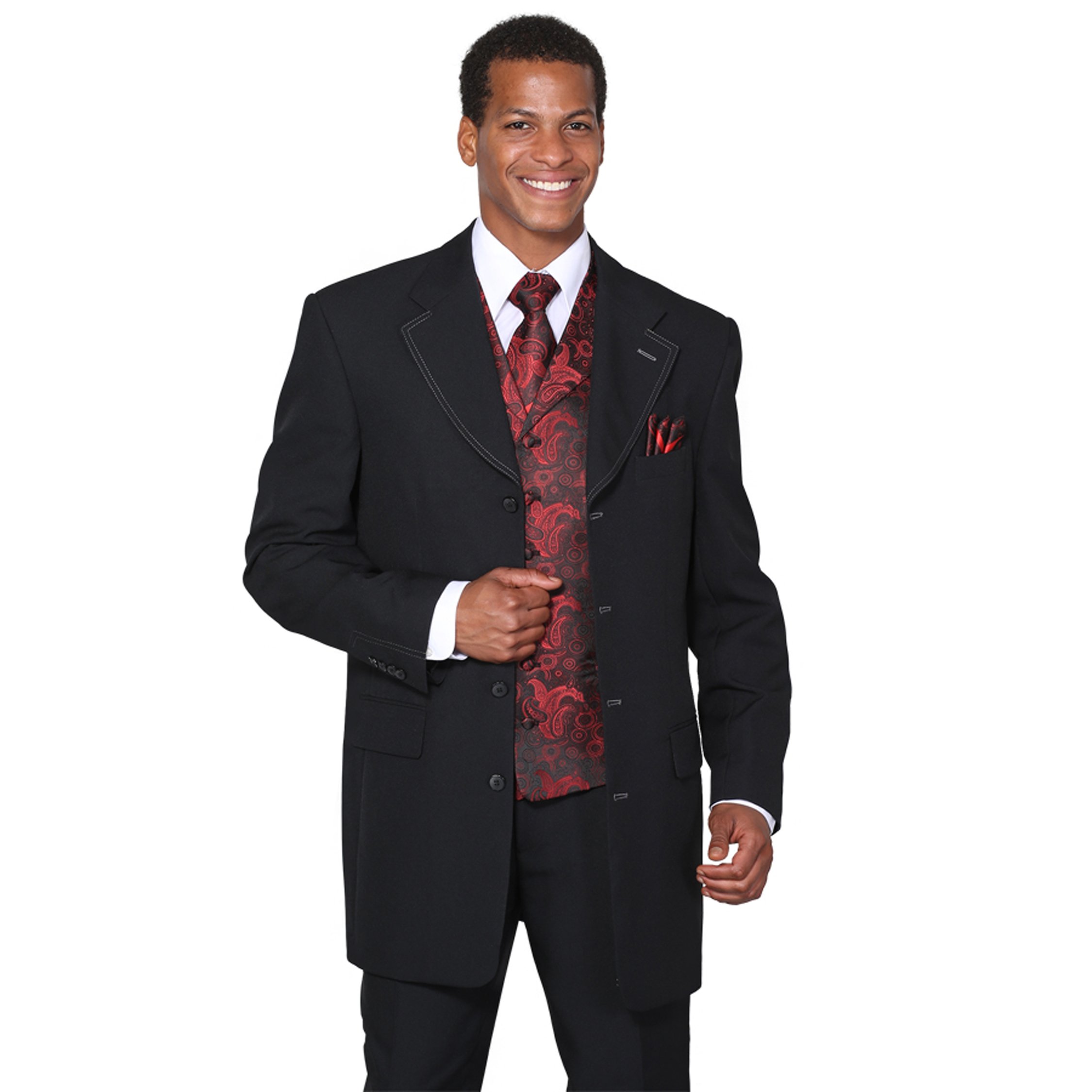 Stylish Single Breasted Suit with Vest, Tie & Pocket Square - Perfect for Weddings, Business Meetings & Formal Events