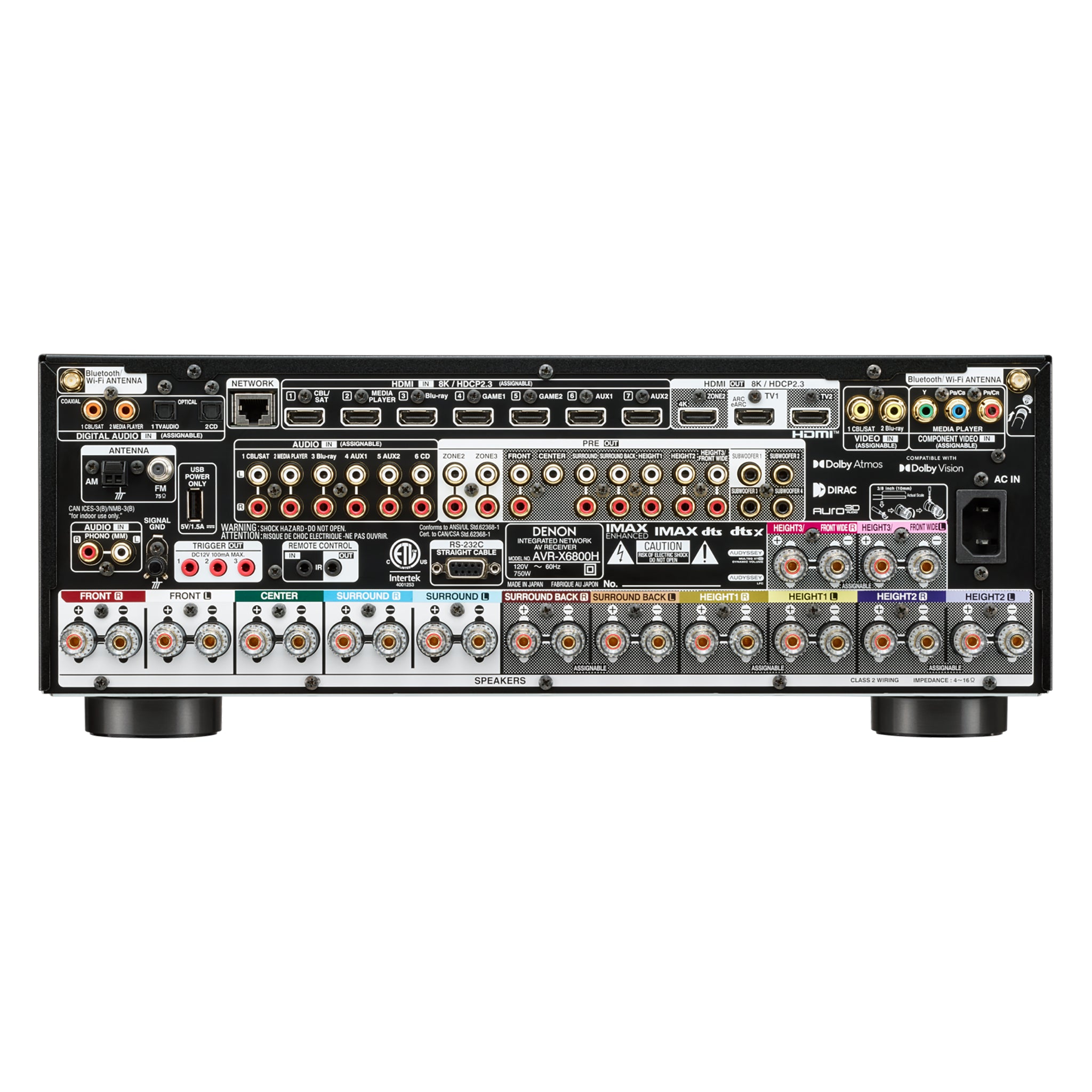 Denon AVR-X6800H 11.4 Channel 8K AV Receiver with Dolby Atmos, IMAX Enhanced & Alexa Compatibility - Perfect for Home Theater Systems & Multi-Room Audio Setup