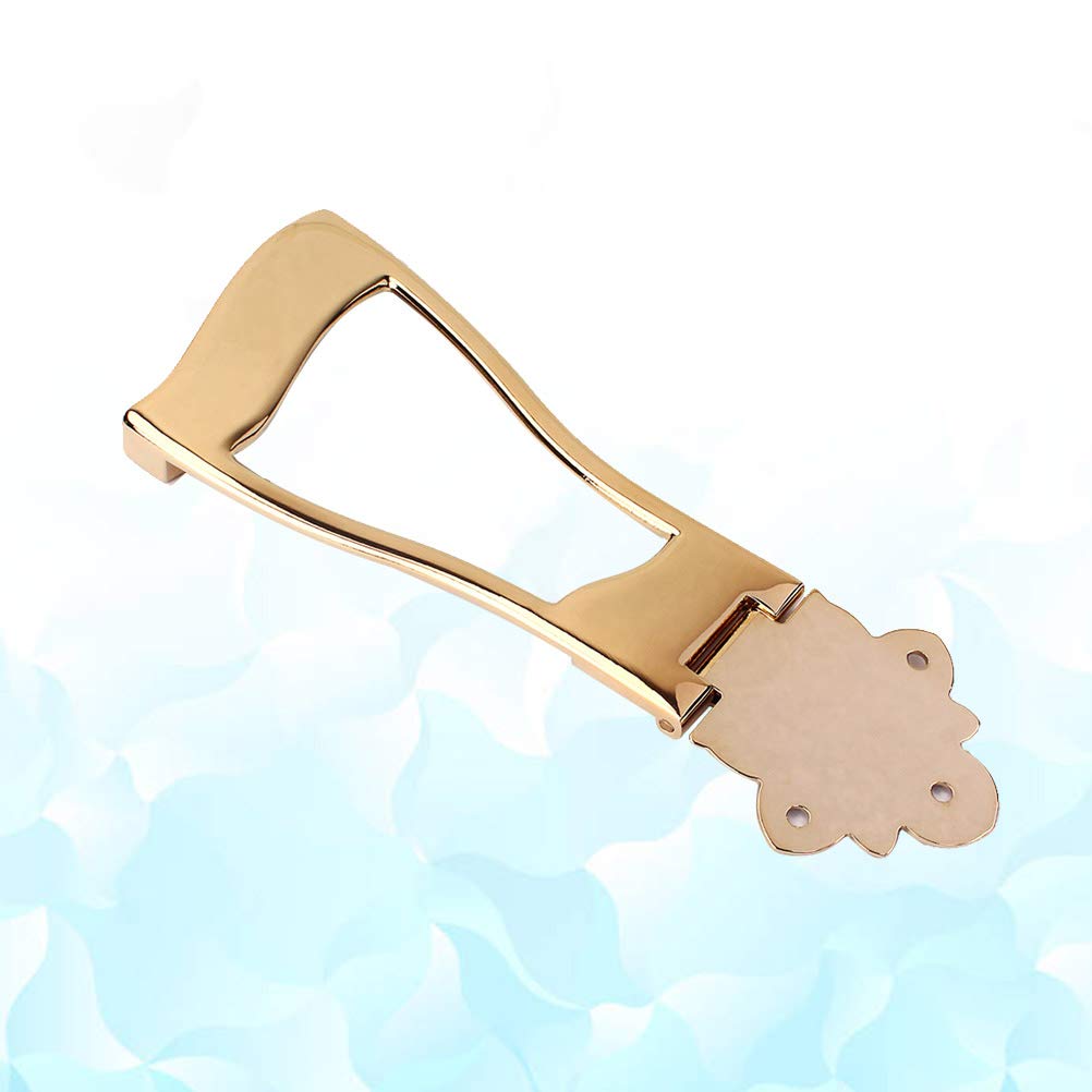 Healifty 6-String Jazz Archtop Guitar Trapeze Tailpiece Bridge Replacement - Gold Finish | Perfect for Jazz Guitar Upgrades & Vintage Guitar Repairs