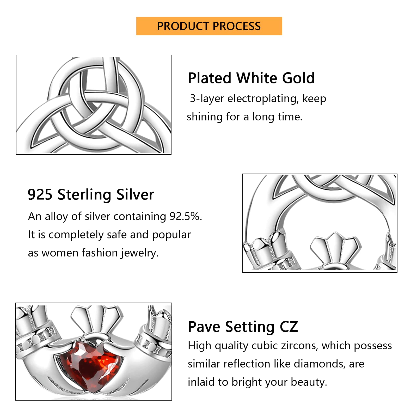 Celtic Knot Earrings for Women - Sterling Silver Claddagh Dangle Earrings | Irish Good Luck Jewelry Gift for Her | Perfect for St. Patrick's Day, Irish Weddings & Celtic-Themed Events