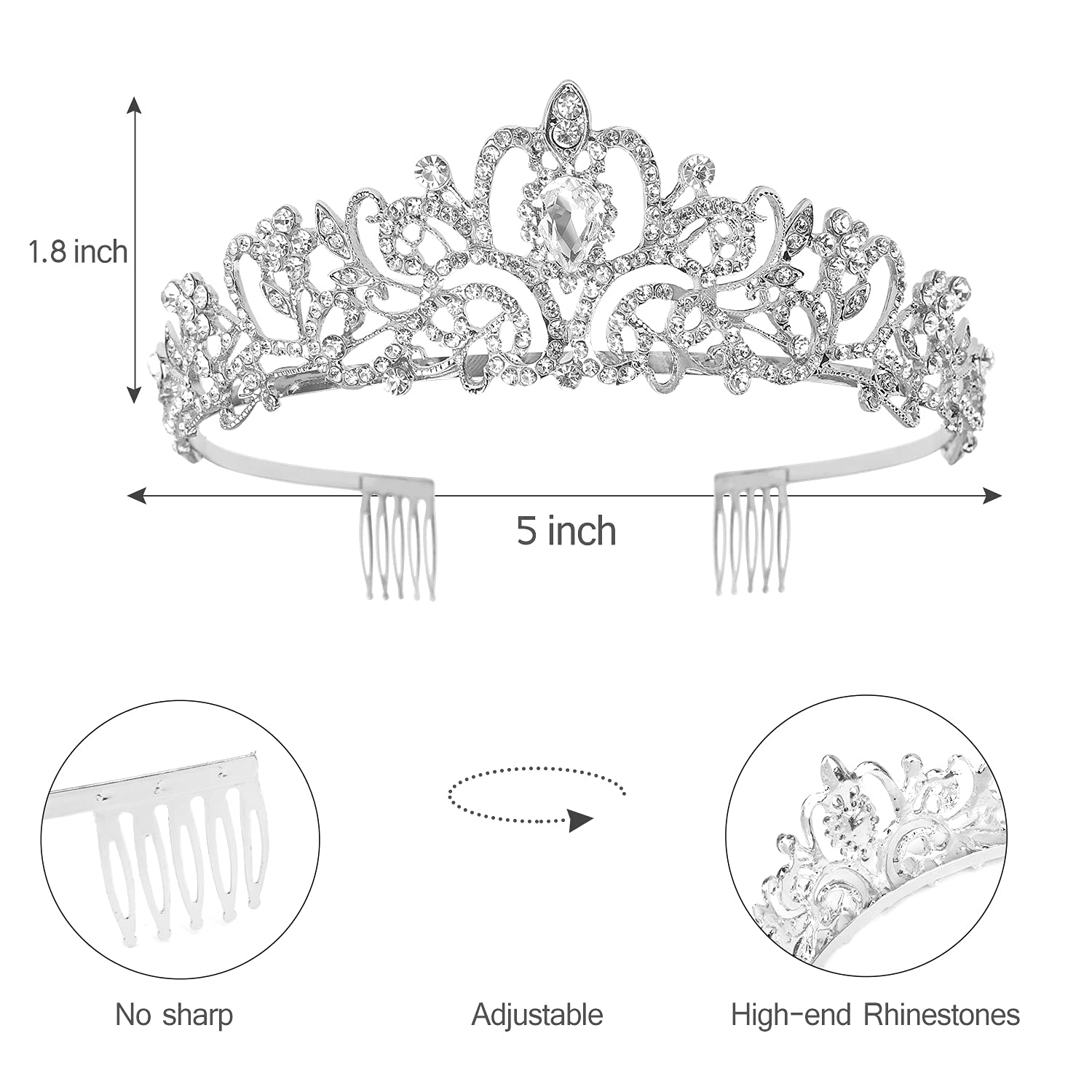 VELSCRUN Girls Birthday Tiara & Crown Set - Princess Party Decorations, Birthday Sash & Gifts for Girls | Perfect for Birthday Parties, Princess Themed Events & Special Celebrations