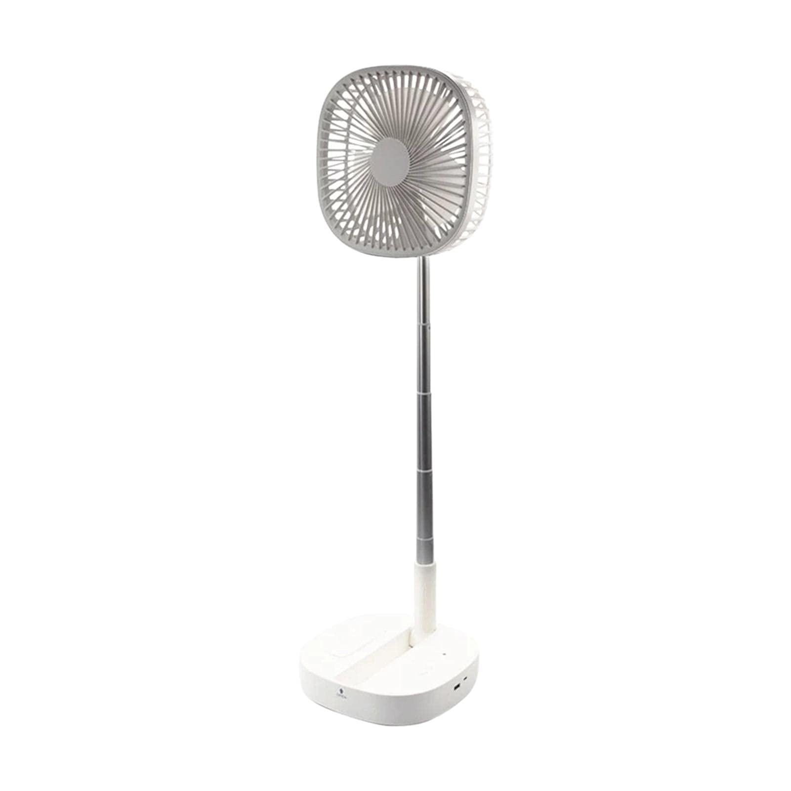 CALIDAKA Portable Foldable Stand Fan - 4 Speed Rechargeable Telescopic Floor & Desk Fan with Remote Control - Perfect for Office, Bedroom, Outdoor Camping & Travel Use