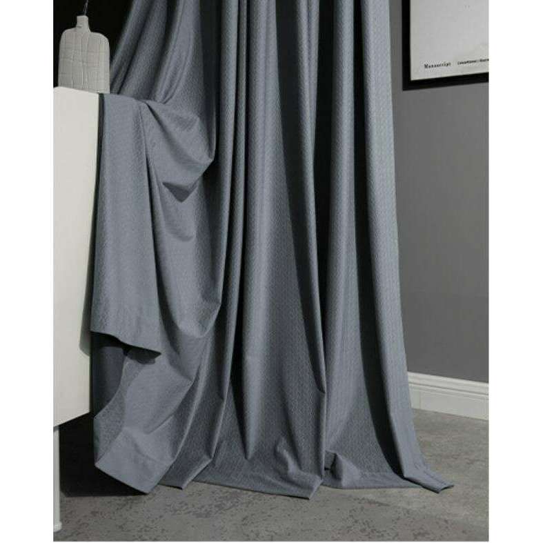 Luxury Jacquard Velvet Woven Design Curtains - Haze Blue | Blackout Drapes for Living Room & Bedroom | Elegant Home Decor & Window Treatment
