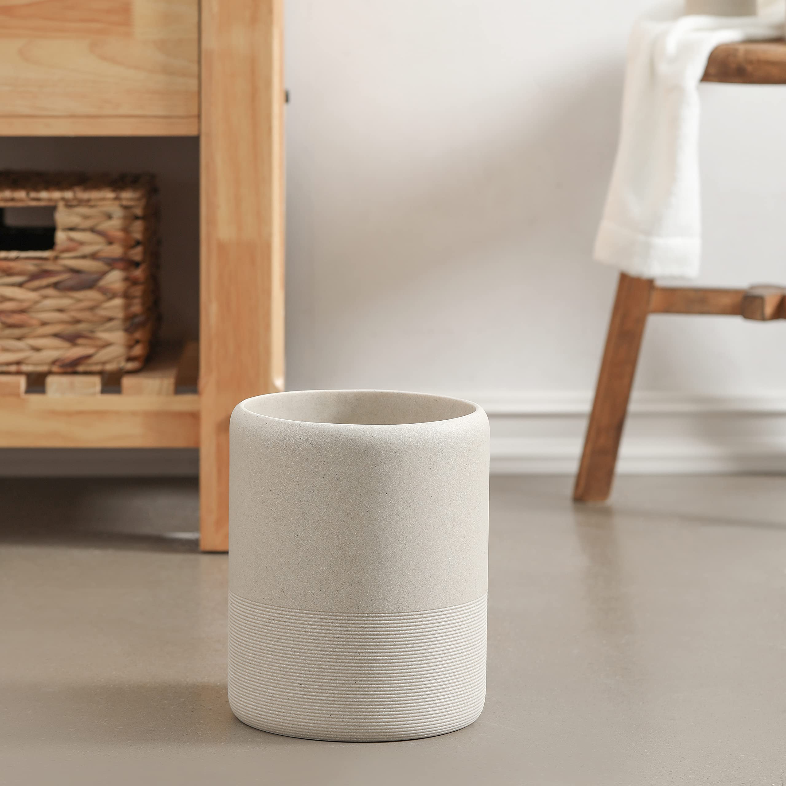 Premium Polyresin Wastebasket - Durable Garbage Bin for Bathroom, Kitchen, Home Office & Powder Room | Elegant Trash Can for Home, Office & Commercial Use