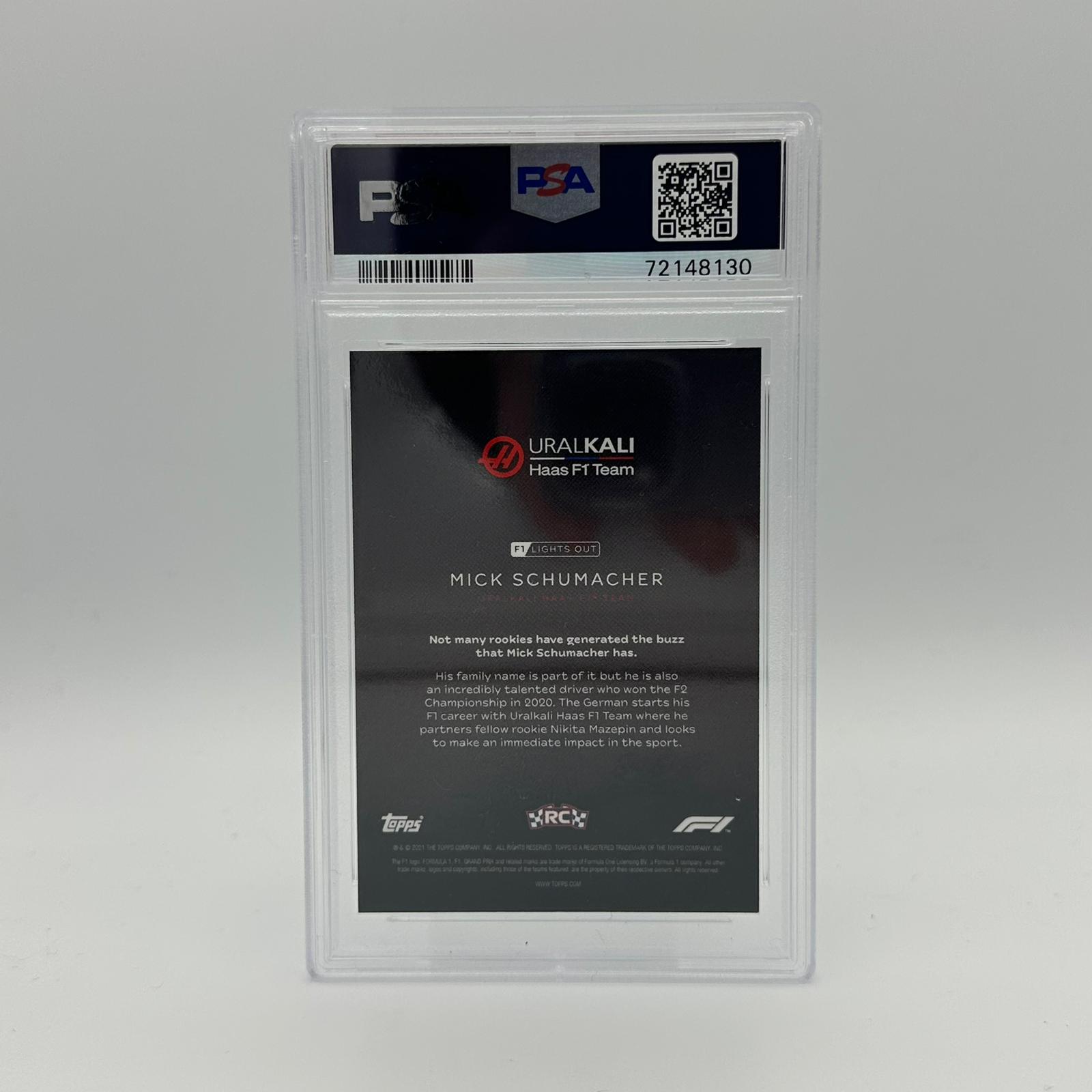PSA 9 Graded 36/75 Mick Schumacher Green Parallel Racing Card - Perfect for F1 Collectors, Sports Memorabilia Displays, and Investment Portfolios