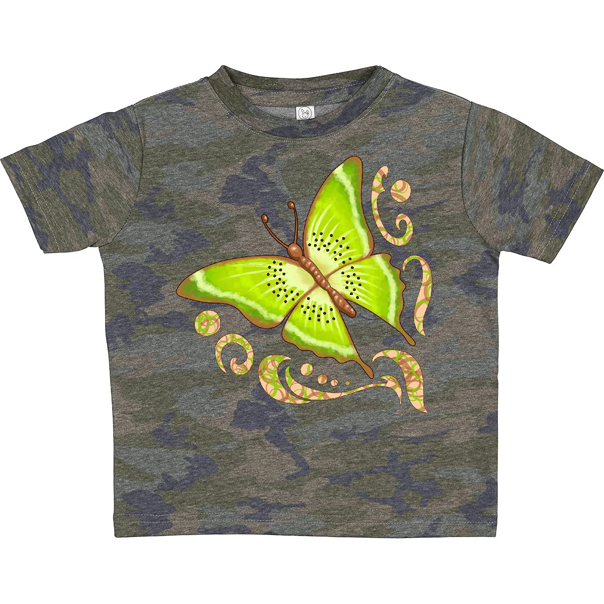 Inktastic Kiwi Butterfly Toddler T-Shirt - Cute Fruit & Butterfly Graphic Tee for Boys & Girls - Soft Cotton Baby Shirt for Playdates, Daycare & Family Outings