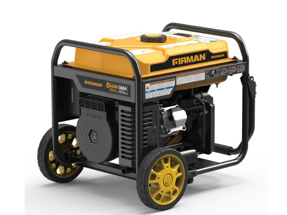 Firman W03663OF 3650W/4200W Portable Generator with 50 Amp Electric Start & CO Alert - Perfect for Home Backup Power, Camping, and Outdoor Events