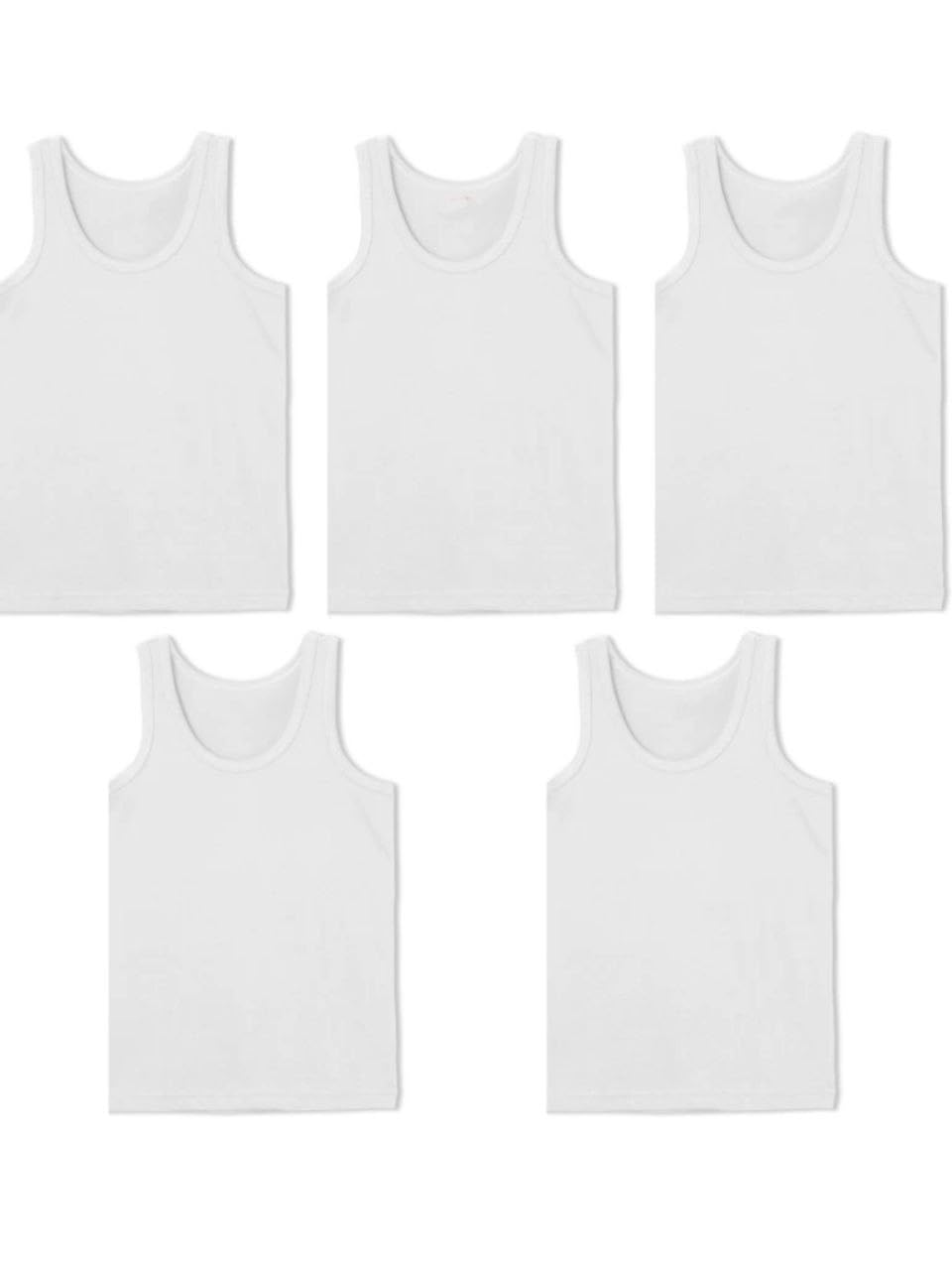 5-Pack White Cotton Baby Vests for Boys & Girls – Soft, Breathable Undershirts for Daily Wear, Layering & Comfort
