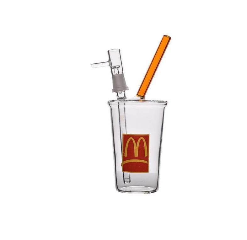 Mini Beaker Bong - McDonald Cup Bubbler Water Pipe for Smoking | Portable Glass Water Bong for Herbs, Oil & Wax | Perfect for Home Use, Parties & Travel