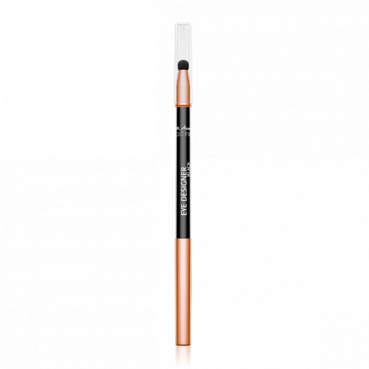 M. Asam MAGIC FINISH EYE DESIGNER Black Waterproof Eyeliner - Long Lasting & Highly Pigmented Eye Makeup with Blending Sponge (0.01 Oz) | Perfect for Smokey Eyes, Winged Liner & Everyday Makeup Looks