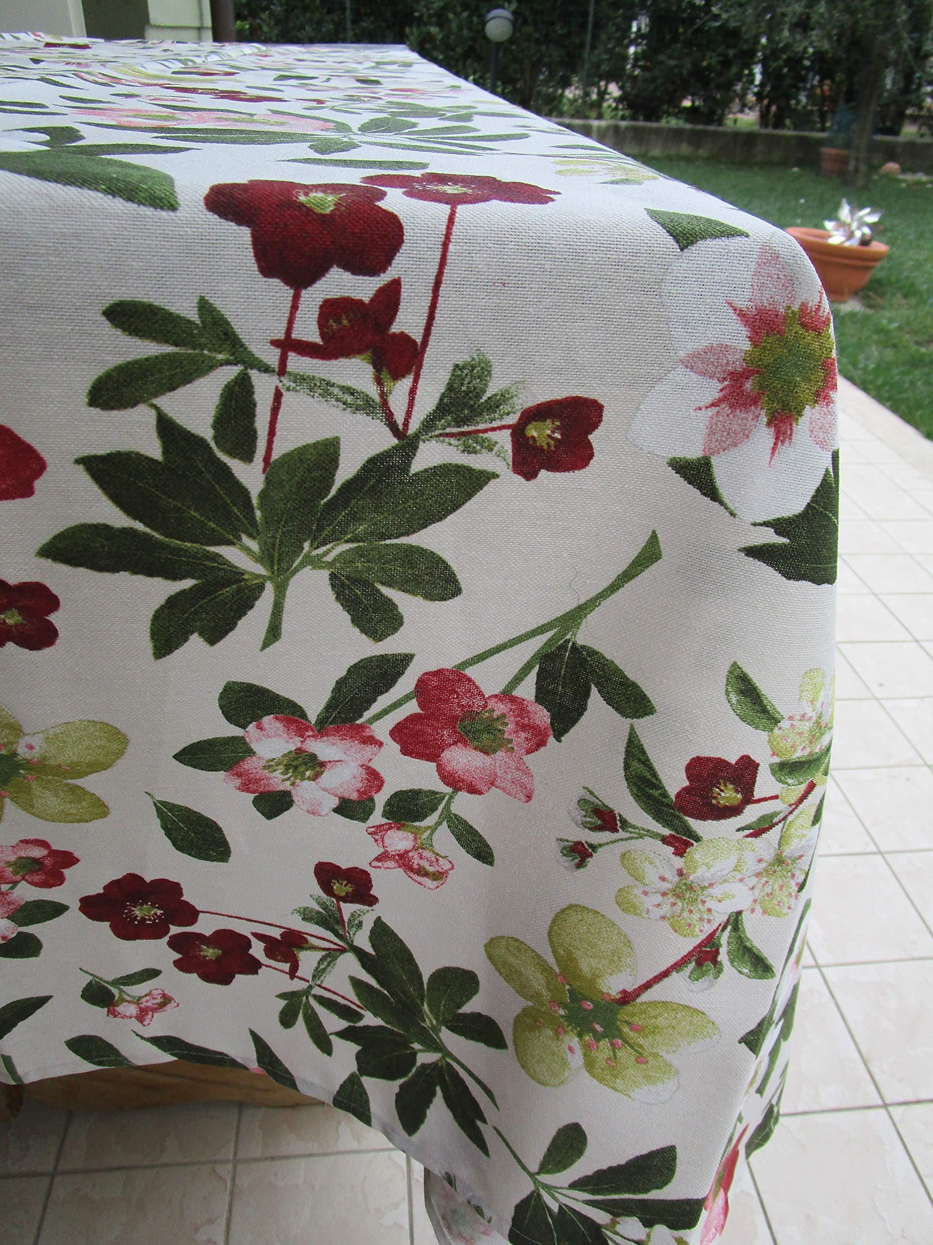 Floral Print 100% Cotton Chair or Pillow Cover with 2 Ties - 40 x 40 cm - Made in Italy - Perfect for Home Decor, Living Room, Bedroom, and Gift Giving