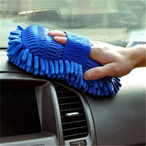 Premium Microfiber Chenille Car Wash Sponge Mitt with Built-in Hand Strap - Ultra Soft Scratch-Free Cleaning Glove for Cars, Trucks, SUVs & Motorcycles - Perfect for Hand Washing, Waxing & Detailing
