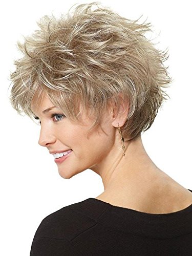 Gabor Wigs Short Textured Layers Spiky Cap Wig - Perk Avg Cap Style in Almond Mist Color (G14+) | Lightweight Capless Design with Wide Stretch & Thinner Lace | Perfect for Daily Wear, Cosplay & Hair Loss Solutions
