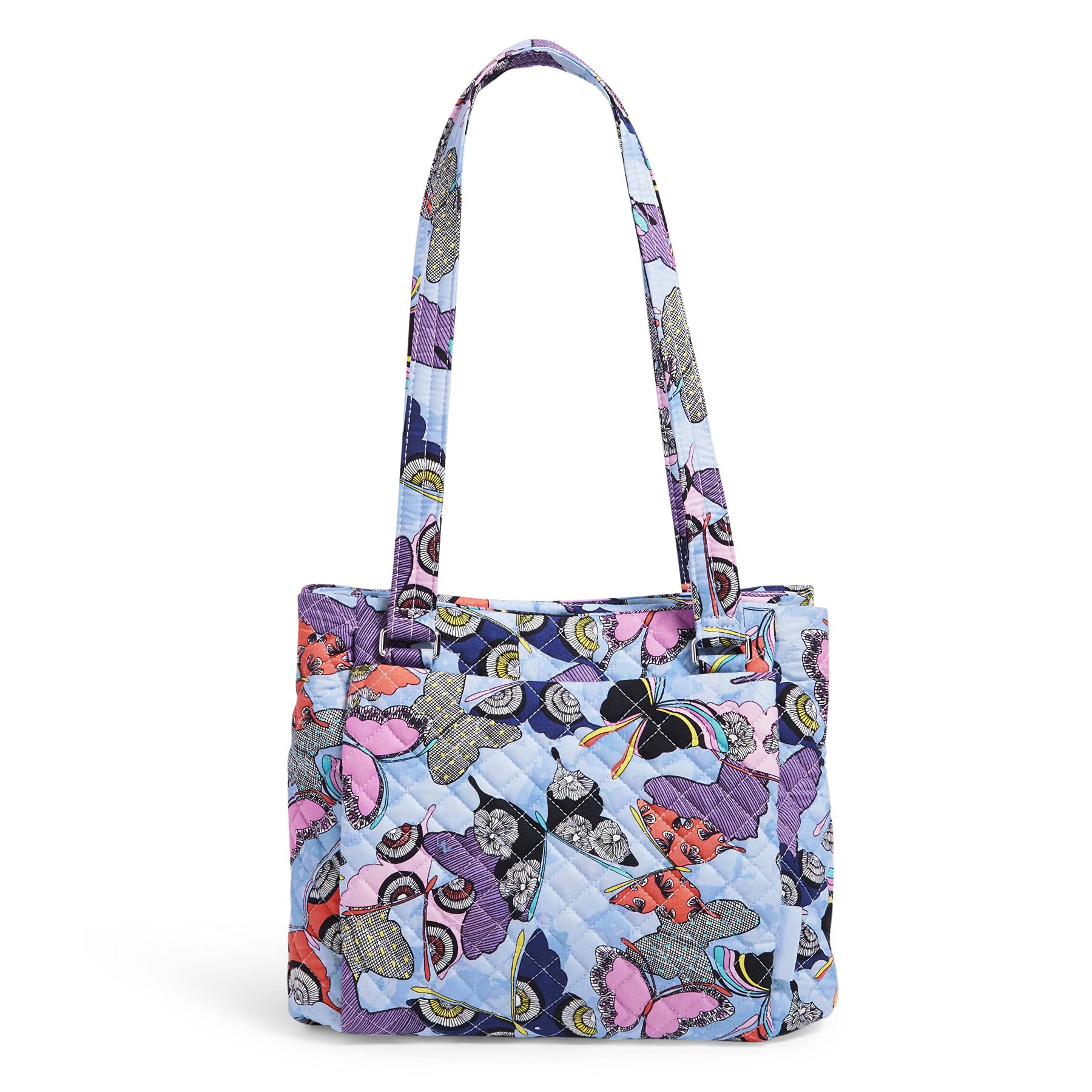 Vera Bradley Cotton Multi-Compartment Shoulder Satchel Purse for Women - Stylish Crossbody Bag with Multiple Pockets for Work, Travel & Everyday Use