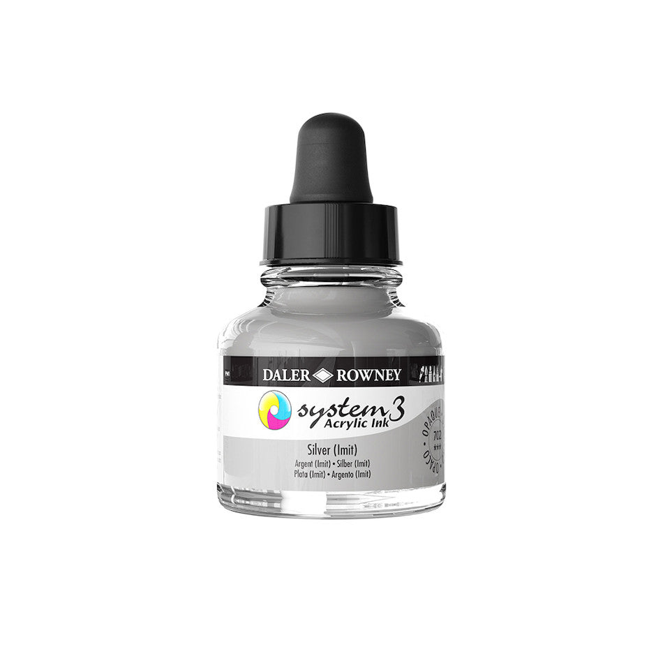 Daler Rowney System3 Acrylic Ink 29.5ml - Professional Artist Paint for Canvas, Paper & Fabric - Vibrant Waterproof Colors for Calligraphy, Illustration & Mixed Media Art