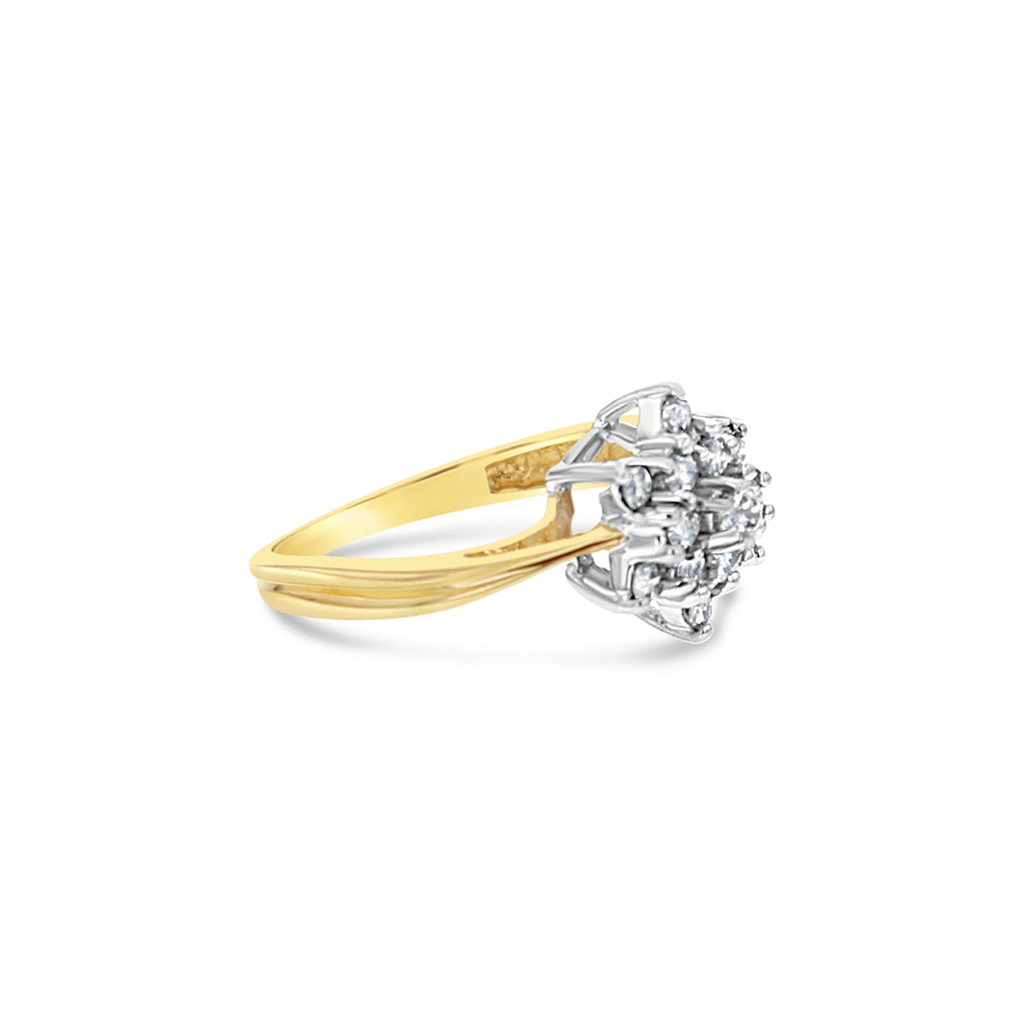 0.75cttw Star Shaped Diamond Cluster Ring in 14k Yellow Gold - Elegant Jewelry for Women, Perfect for Anniversaries, Engagements & Special Occasions