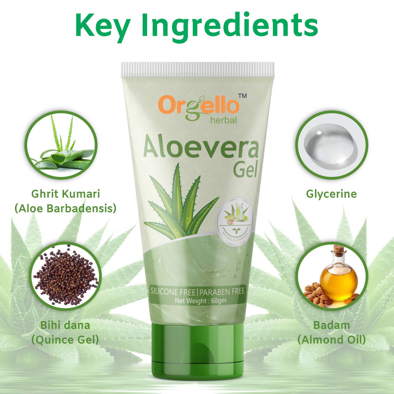 Orgello Aloe Vera Peel Off Face Mask & Gel Set - 100ml Mask + 60ml Gel for Men & Women - Paraben & Sulfate Free - Hydrates & Soothes Normal, Oily & Dry Skin - Perfect for Daily Skincare & Post-Sun Care