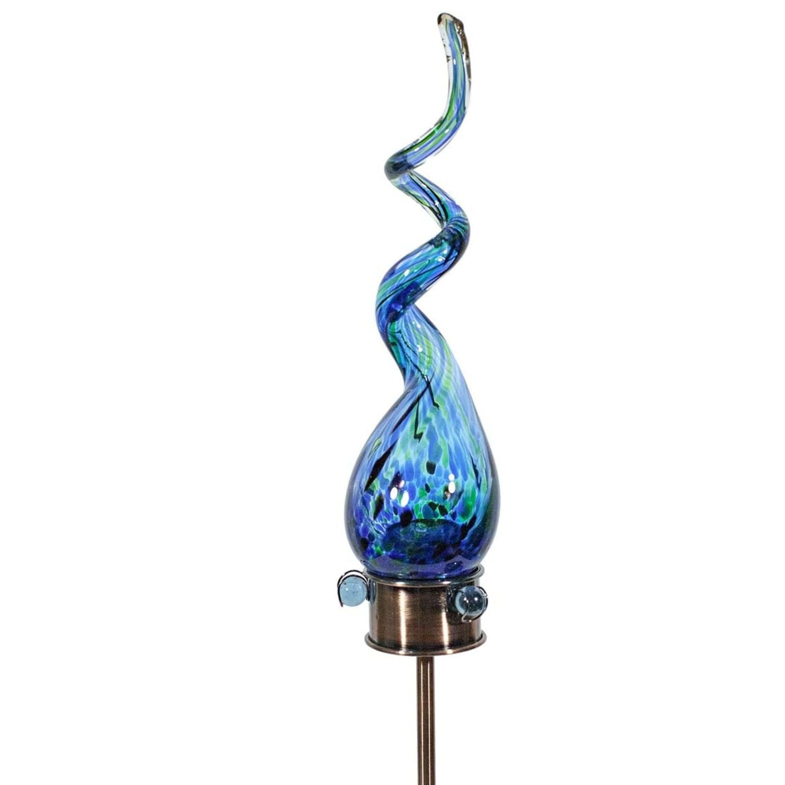 Echo Valley 7022 Saturn Solar Swizzle Stake - Blue Solar Light for Outdoor Garden Decor, Yard & Pathway Lighting - Medium Size - Perfect for Backyard, Patio & Landscape Decoration