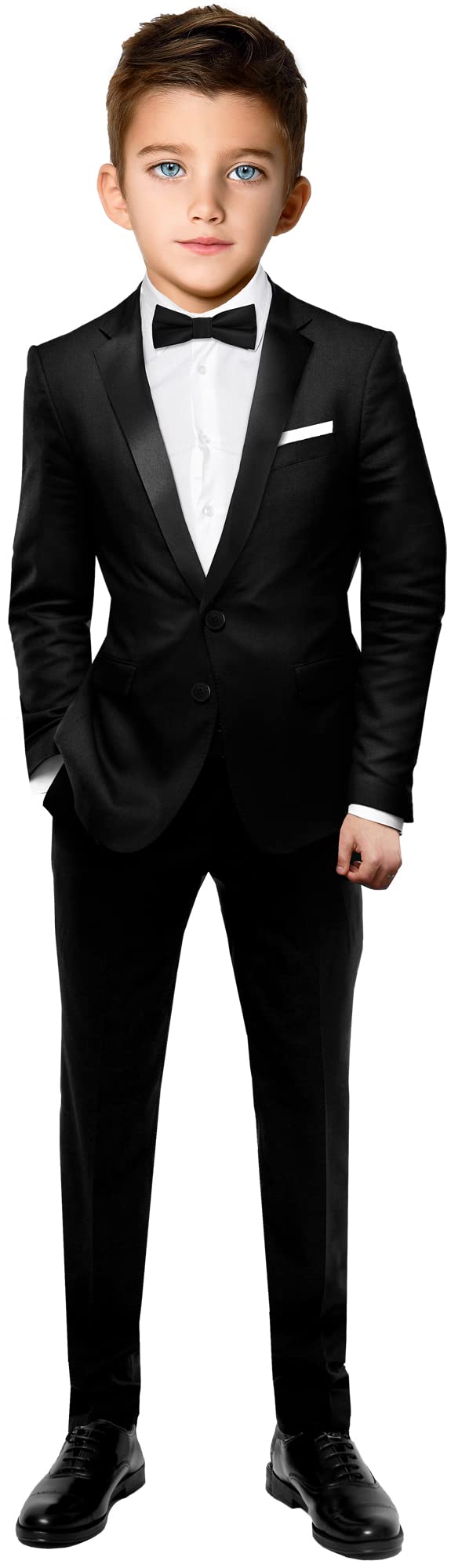Black n Bianco Boys Slim Fit Tuxedo Suit - First Class Style Formal Wear for Weddings, Parties & Special Occasions | Baby Muffin Collection