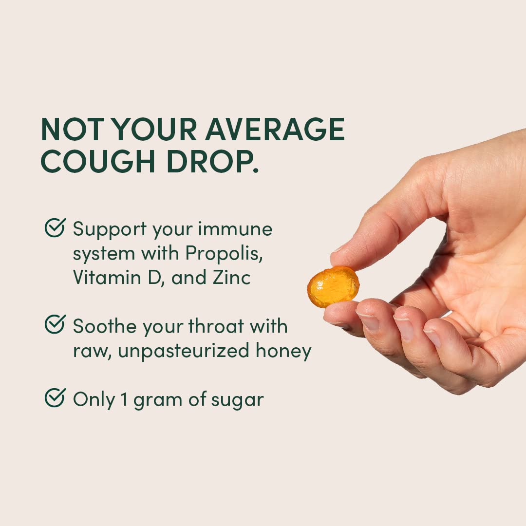 Beekeeper's Honey Cough Drops - 3 Flavors Pack with Zinc & Vitamin D for Sore Throat Relief - Home & Travel Use