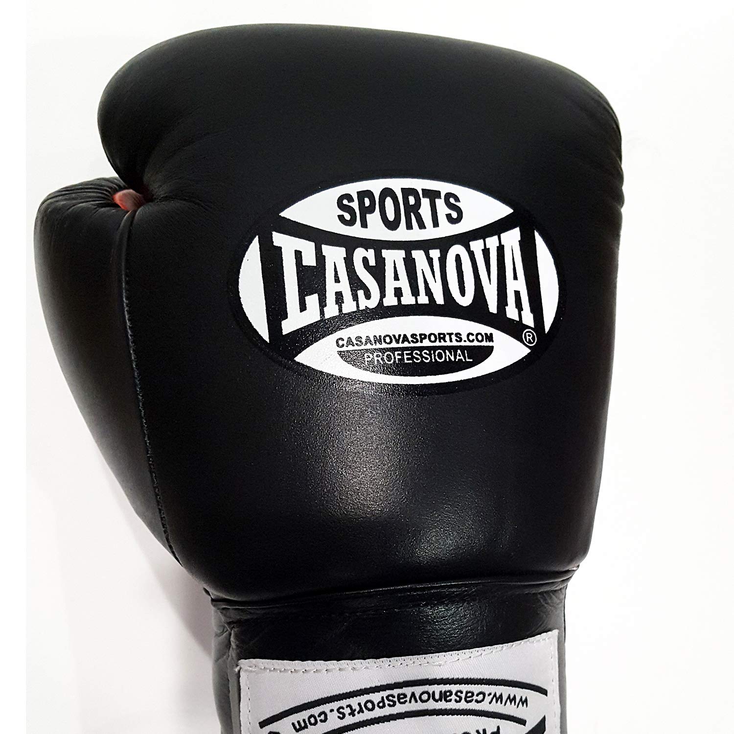 Casanova Boxing® Professional Lace-Up Leather Boxing Gloves for Men & Women - MMA, Kickboxing, Muay Thai, Sparring, Heavy Bag Training (16 oz, Black/Red) - Perfect for Gym Workouts, Boxing Classes & Home Training
