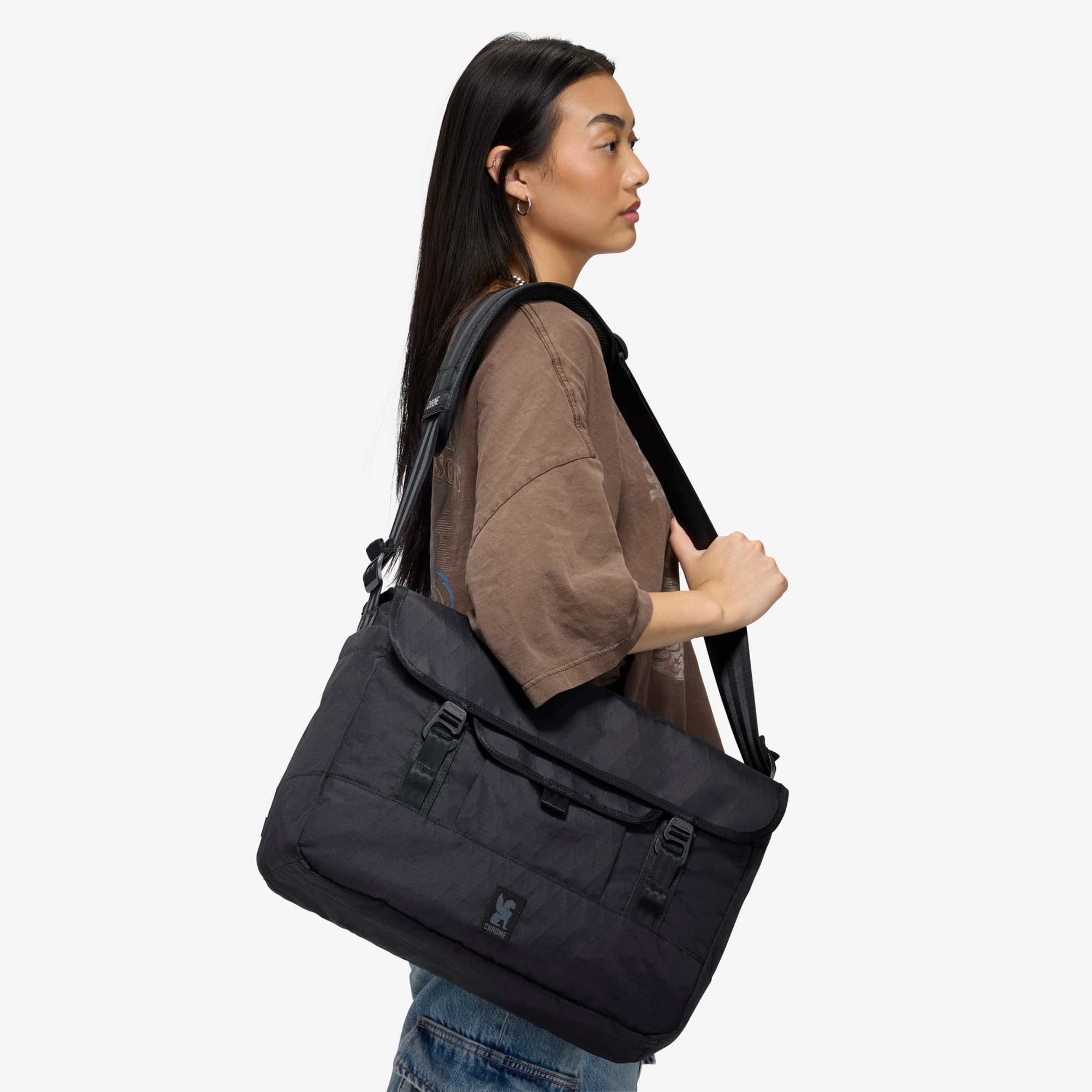 Midtown 20L Waterproof Messenger Bag for Men - Durable Laptop Shoulder Bag with USB Charging Port - Perfect for Commuting, Travel & Business (Black)