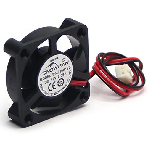 Fielect 12V Brushless DC Cooling Fan 40x40x10mm - High Performance Computer Case & CPU Cooling Fan with Dual Ball Bearing, 0.09A - Perfect for PC Builds, Gaming Rigs, and Electronics Cooling Systems