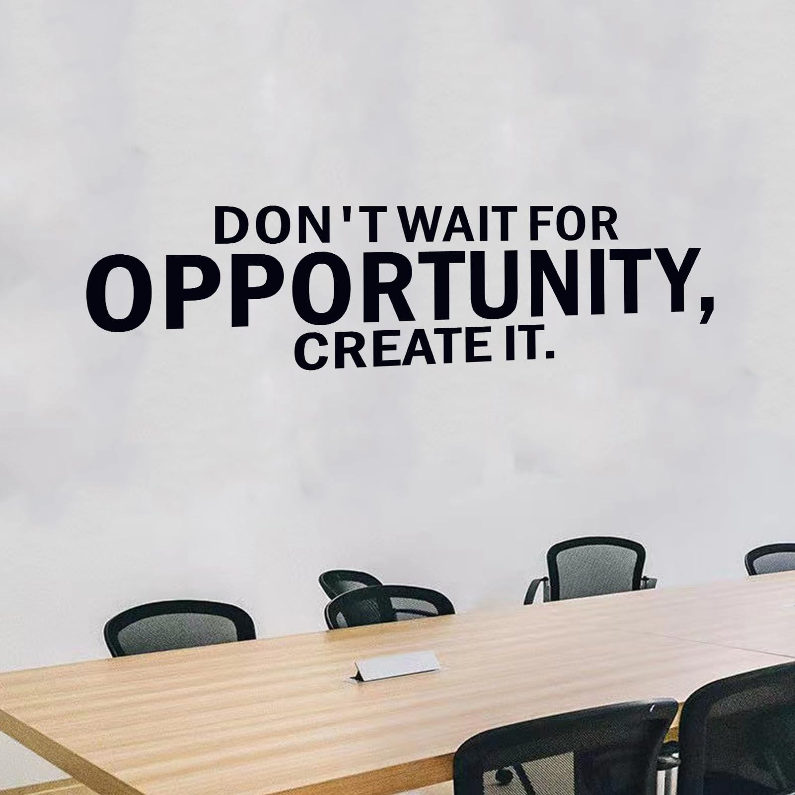 SEATUNE Motivational Office Wall Decals - Inspirational Quote Stickers for Gym, Bedroom, Home & Garage - 'Don't Wait for Opportunity, Create It' Vinyl Art Decor (25