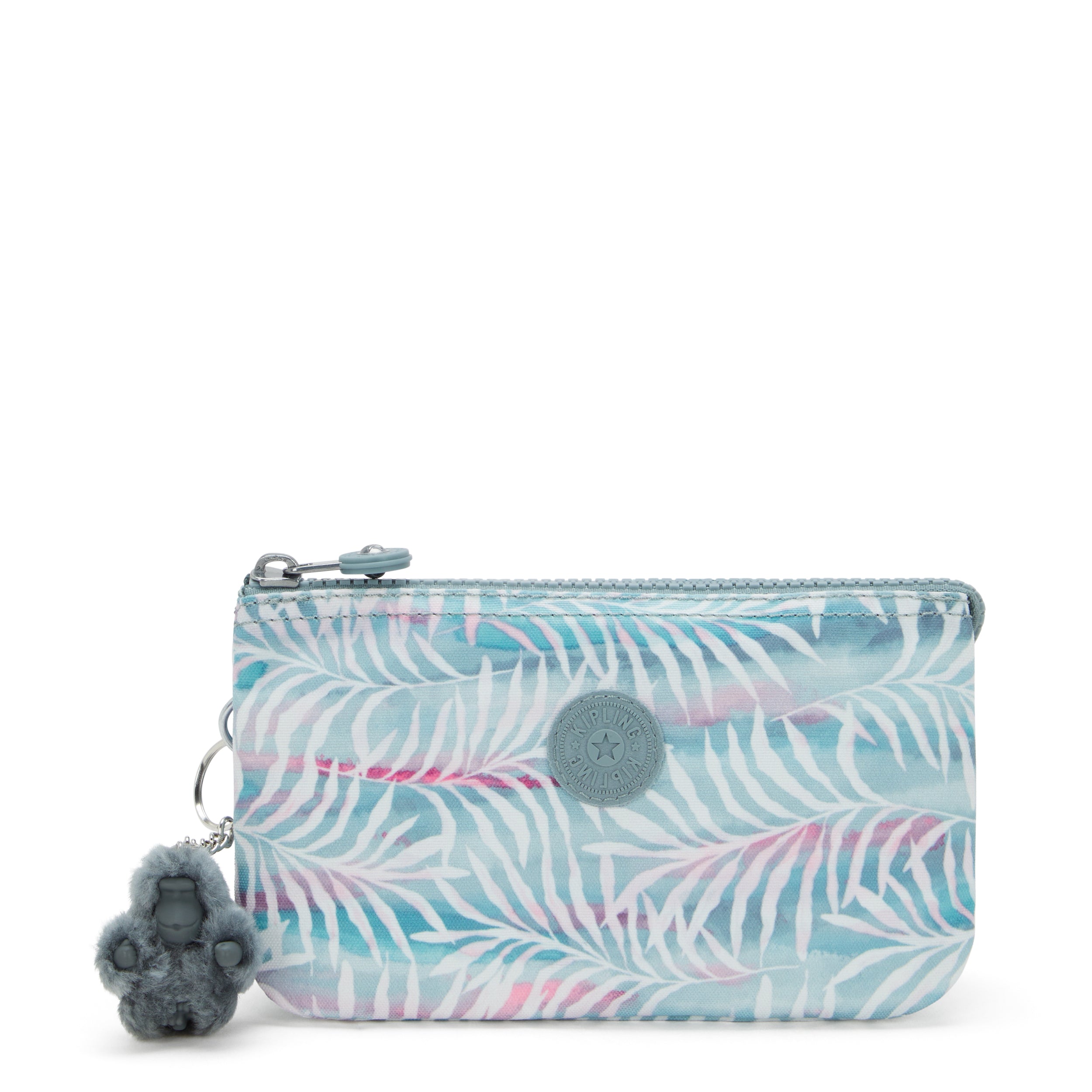 Kipling Creativity Large Printed Pouch - Trendy Palmtree Leaves Design for Women | Perfect for Travel, Gym & Everyday Use