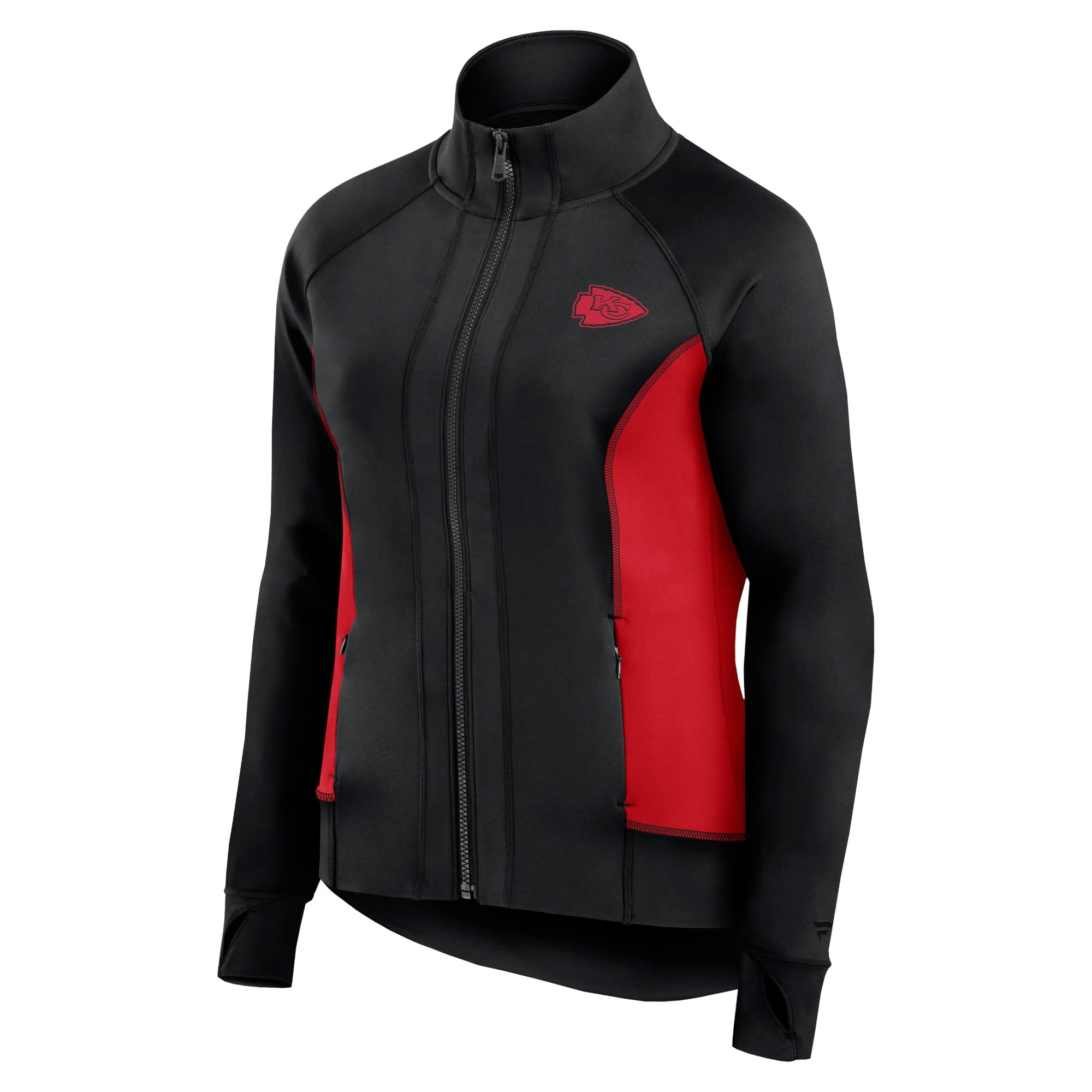Fanatics Women's NFL Studio Fitted Full-Zip Gym Track Jacket - Lightweight Workout Hoodie for Running, Yoga & Casual Wear - Official Licensed Football Apparel