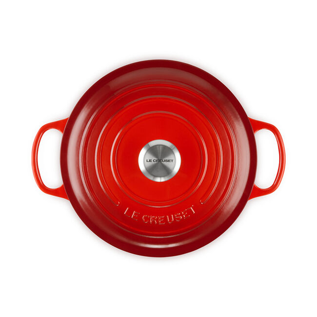 Le Creuset 6.7 Quart Round Dutch Oven - Enameled Cast Iron Cookware, Cherry Red (Cerise) | Perfect for Braising, Stewing, Baking & Slow Cooking