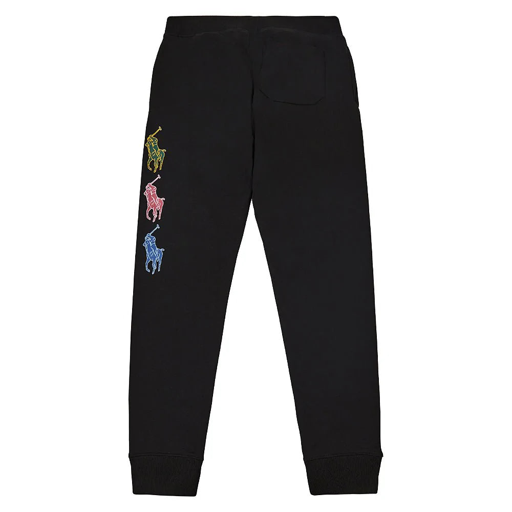 Big Pony Fleece Pants for Men - Soft & Warm Winter Lounge Pants, Black - Perfect for Home, Gym, and Casual Wear