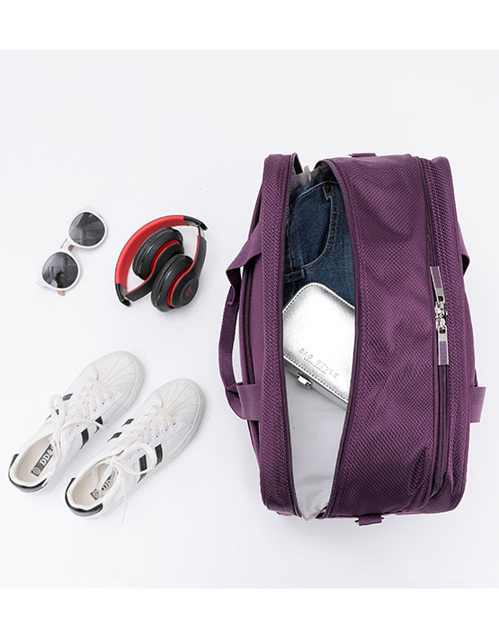 Tosca TCA720 Vega 40cm Tote Cabin Bag in Plum - Stylish Carry-On Luggage for Travel & Business Trips