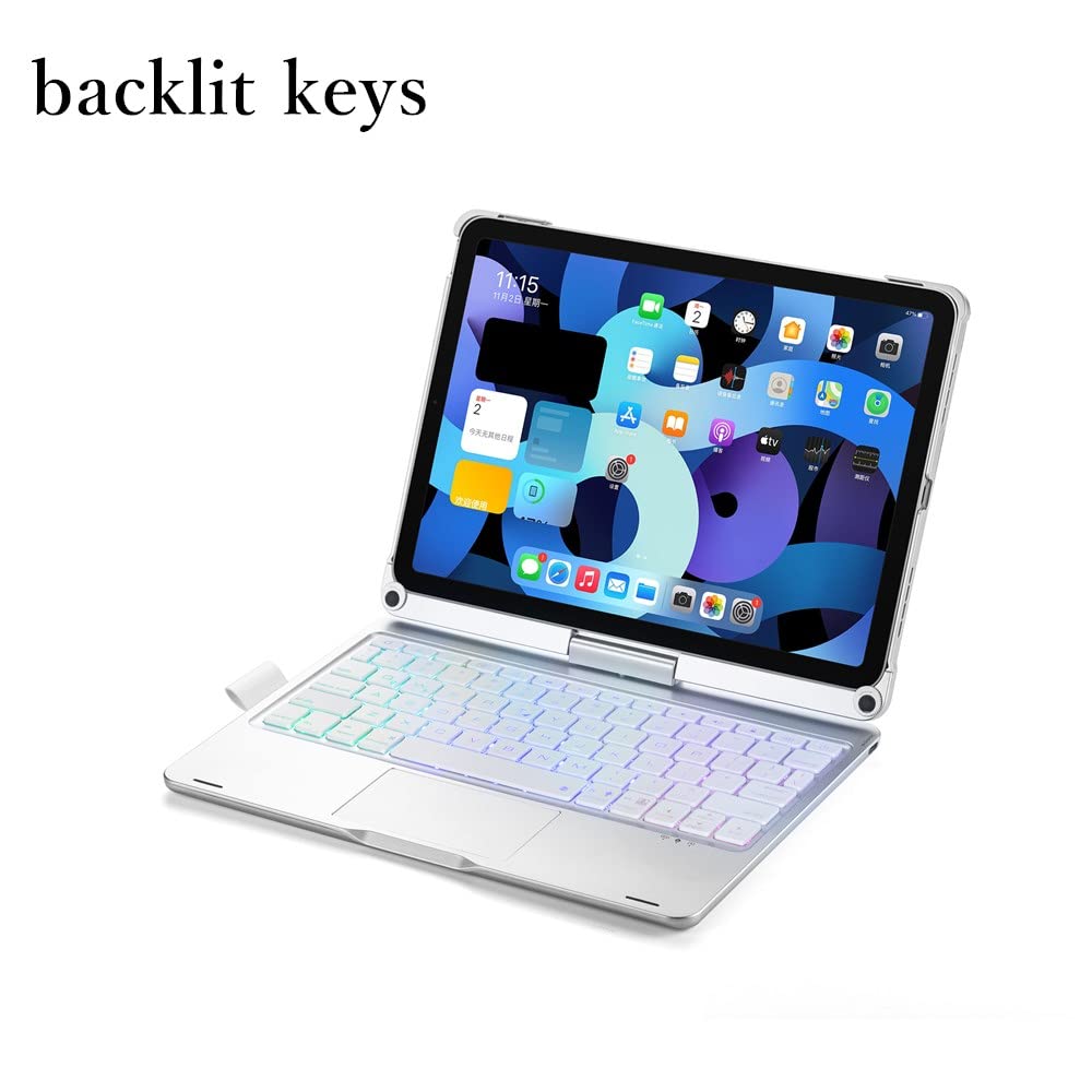 360° Rotatable Backlit Keyboard with Touchpad for iPad Air 11